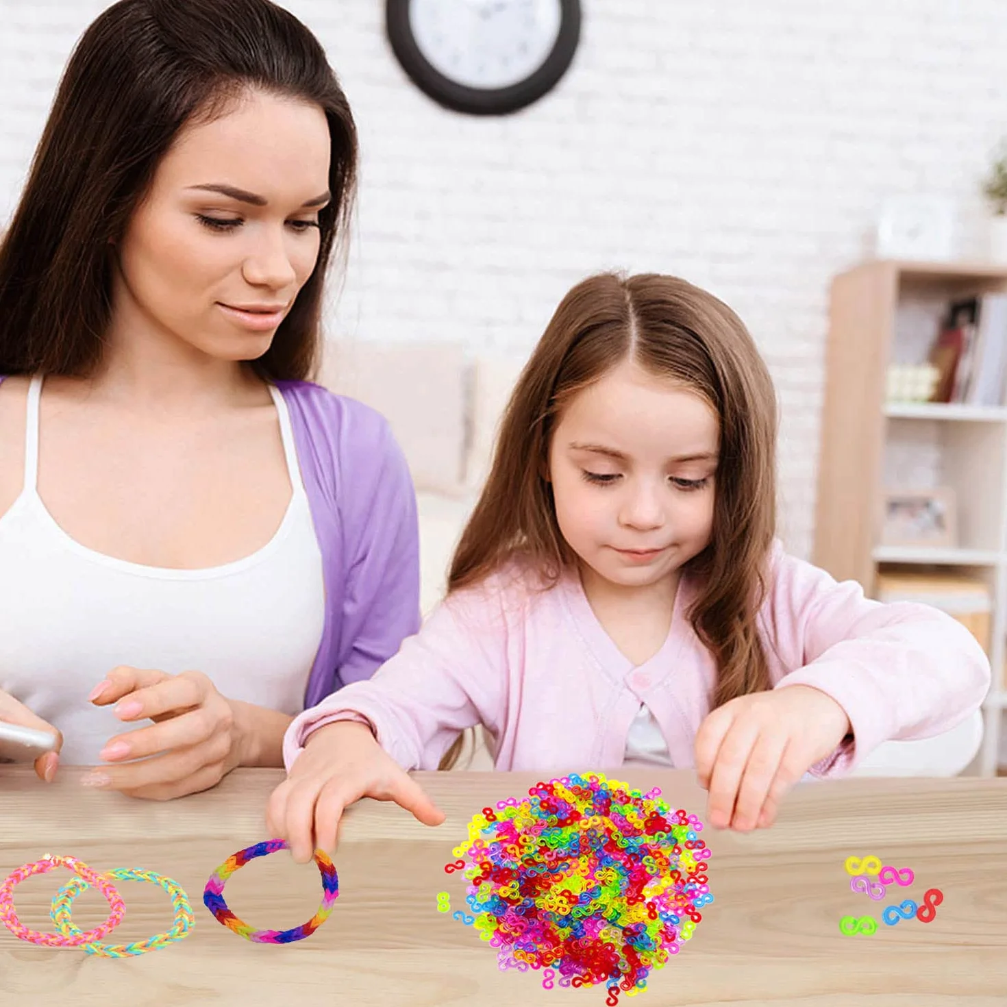 Bandes S Clips 500 Pièces Clips de Métiers à Tisser en Plastique Multicolore