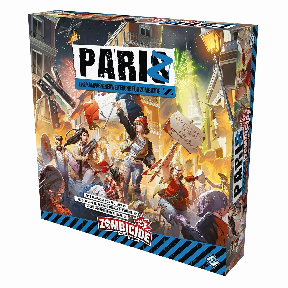 Asmodee, Zombicide 2ème édition - PariZ Version Allemande - Extension de Jeu de connaisseurs pour 1 à 6 Joueurs à partir de 14 Ans - Dungeon Crawler coopératif avec 60 Minutes de Temps de Jeu