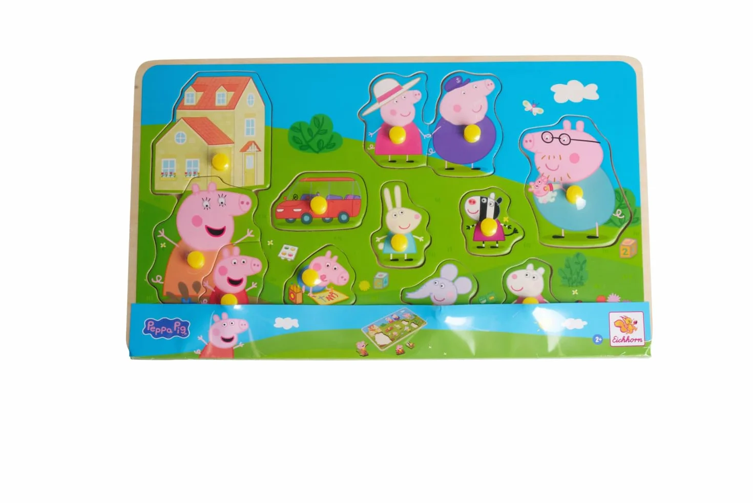 Eichhorn Peppa Pig Puzzle à emboîter en Bois 13 pièces 30 x 18 cm FSC