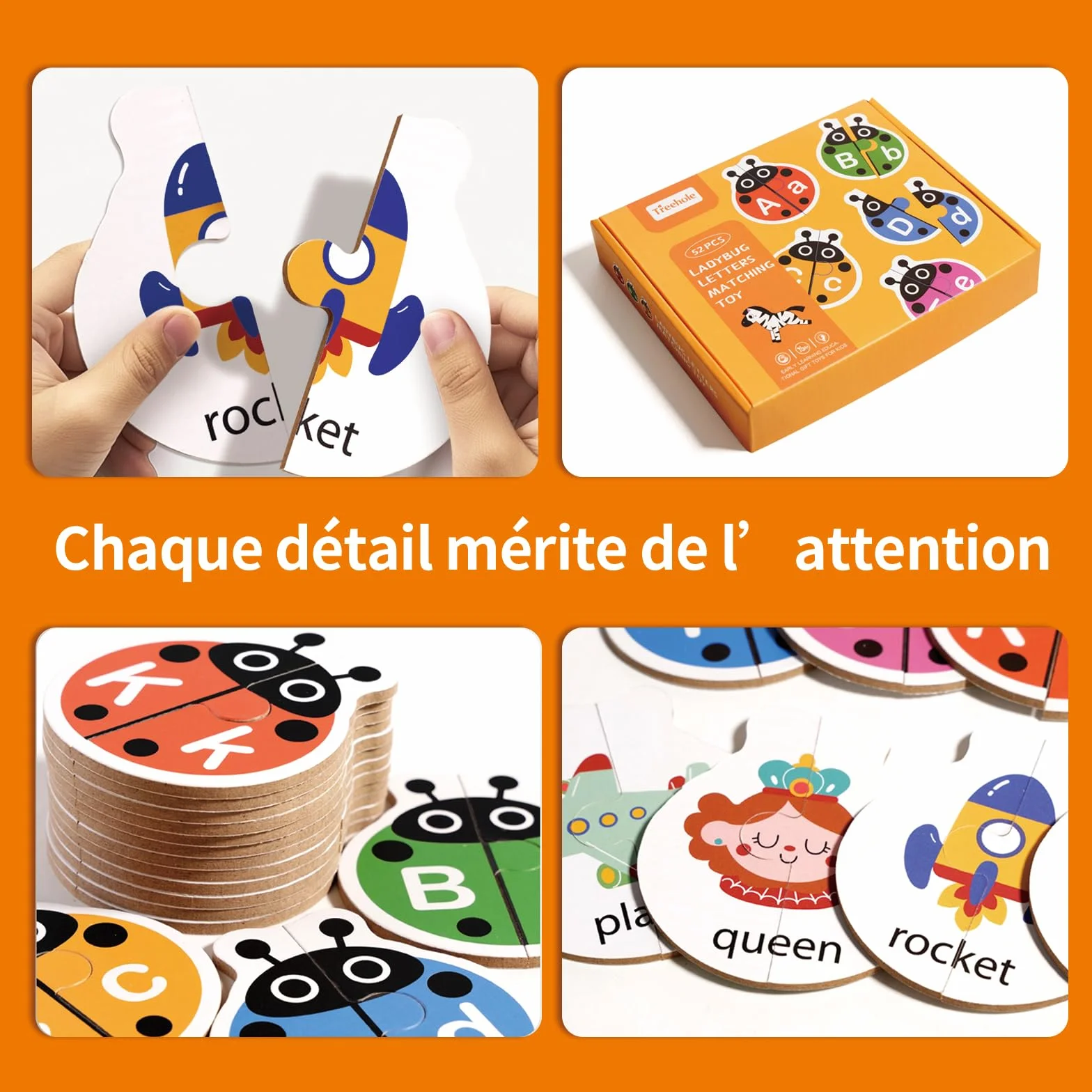 Jouet Montessori Alphabet 3-6 Ans Motricité Fine Éducatif Cadeau Fille Garçon