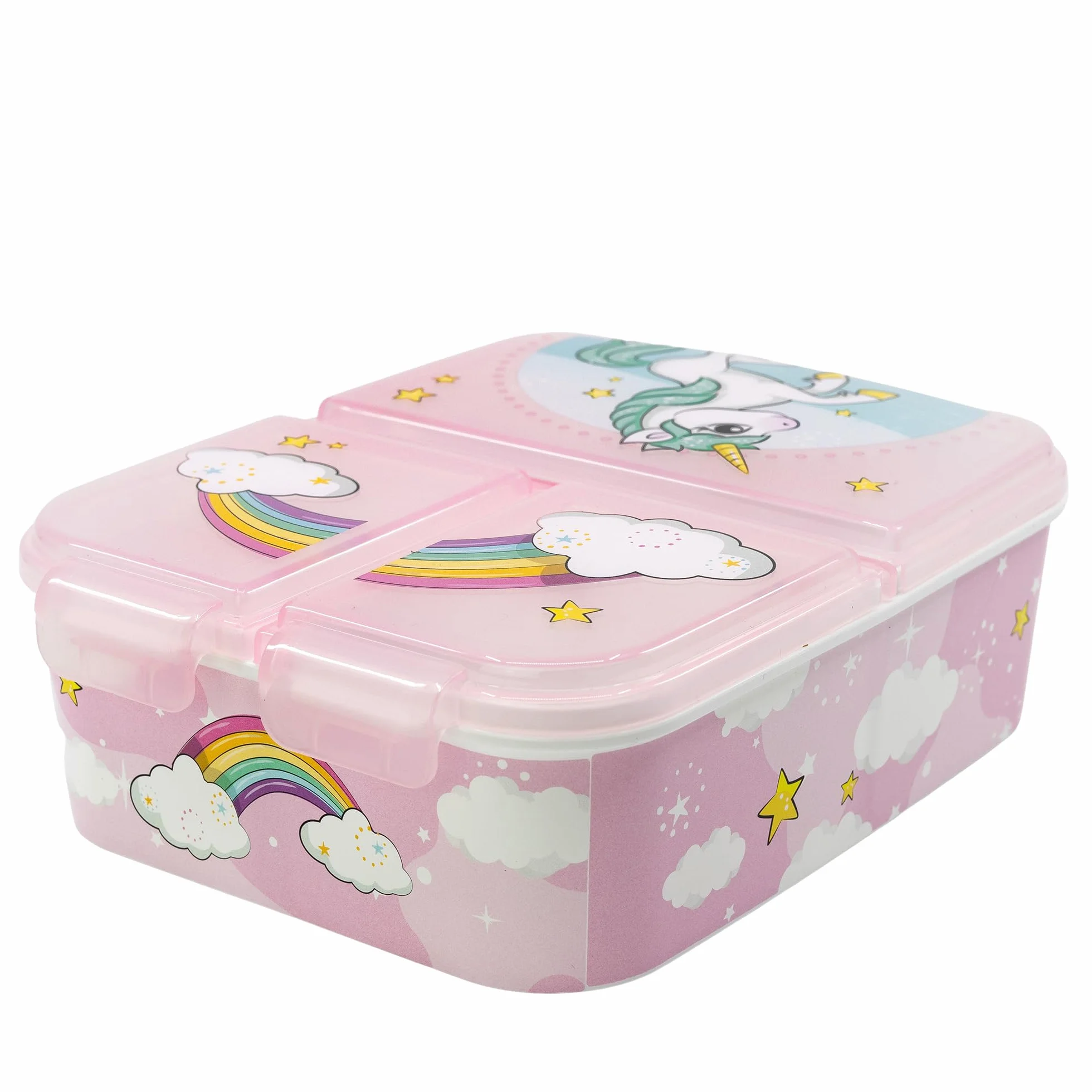 Boîte à Sandwich Unicorn Enfant 3 Compartiments 2156ml - Lunch Box Scolaire Sans BPA
