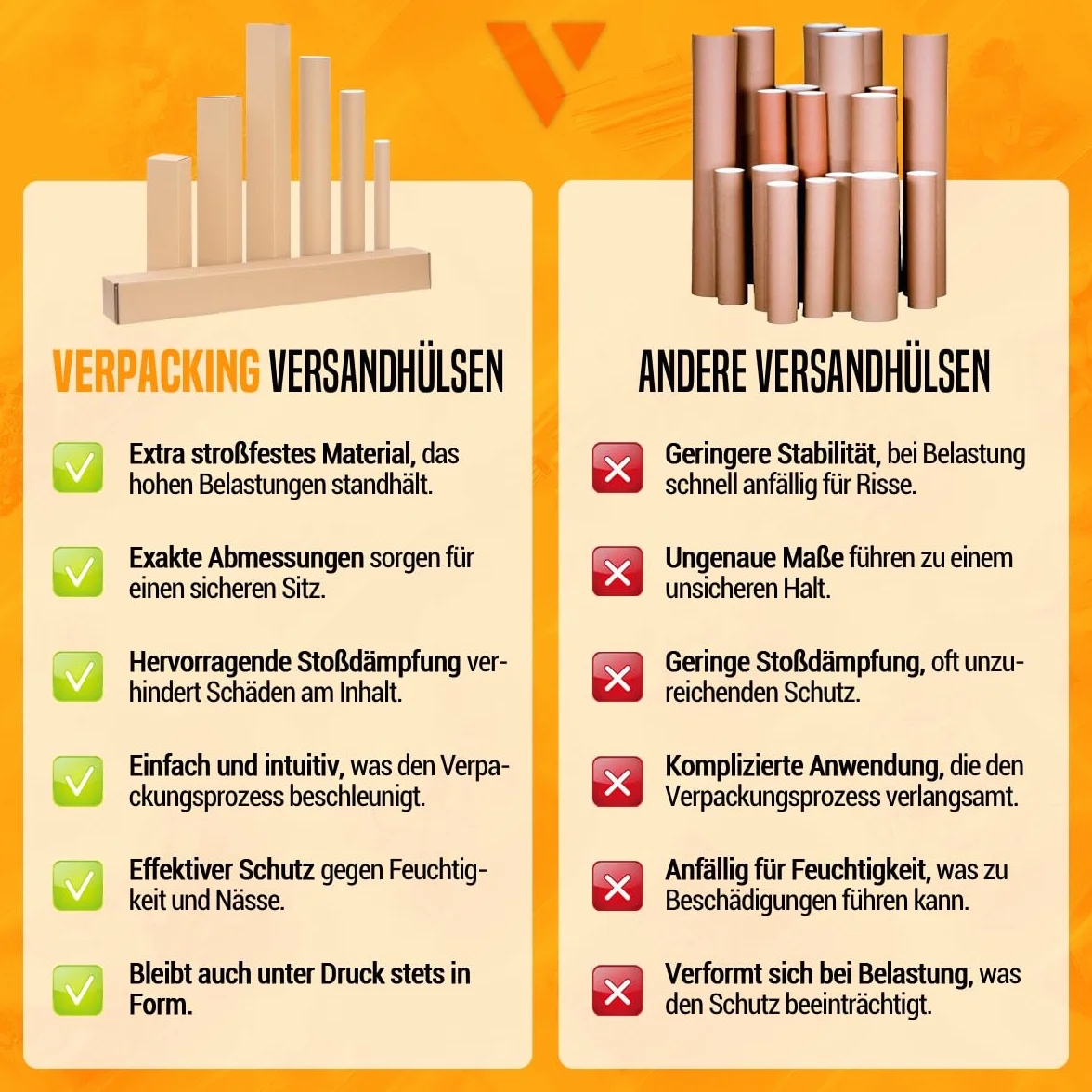 Tubes d'expédition carrés 65,5x10,5x10,5 cm Verpacking
