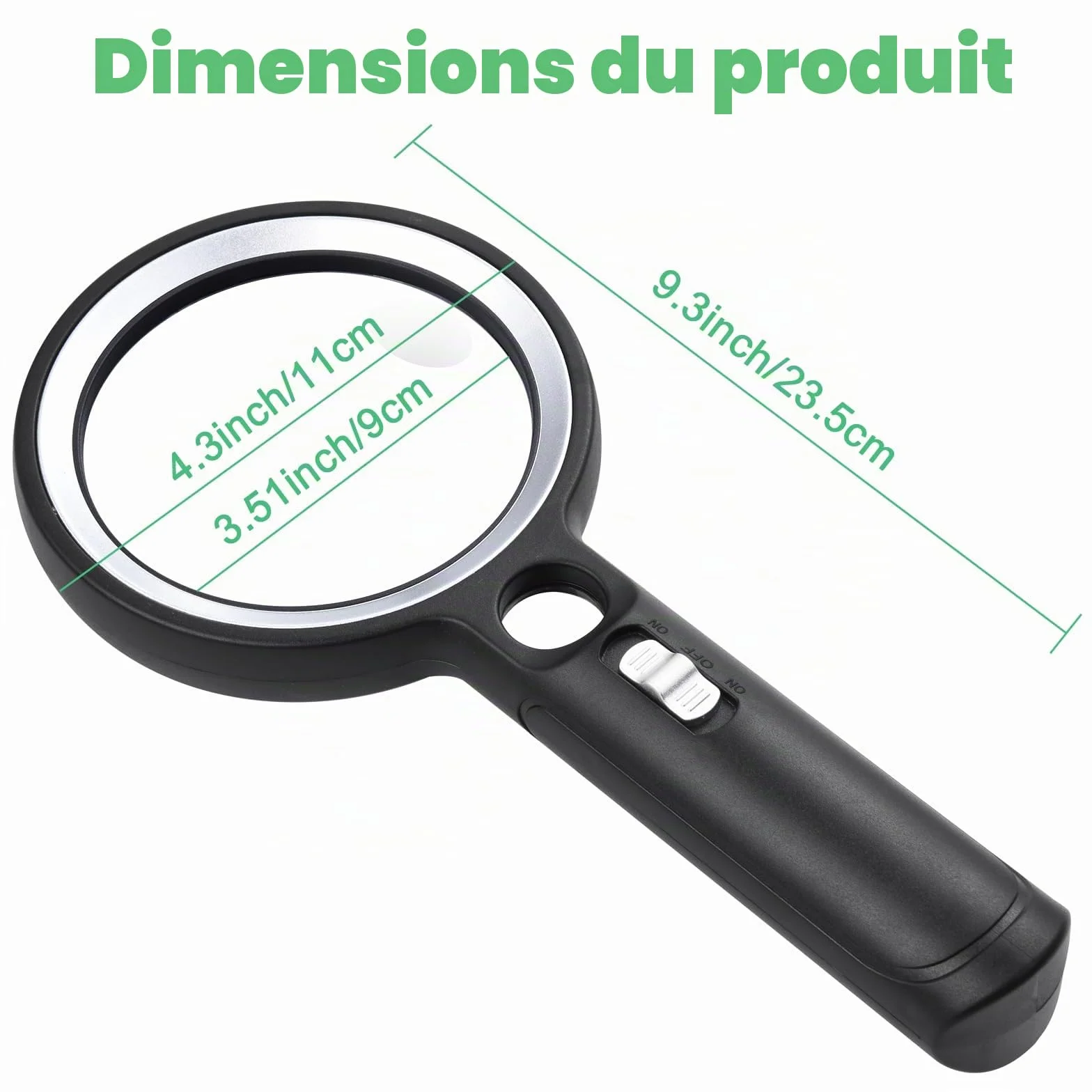 Loupe de Lecture 30X 45X 60X avec 30 Lumières LED, 2 Modes d'Éclairage pour Seniors, Malvoyant