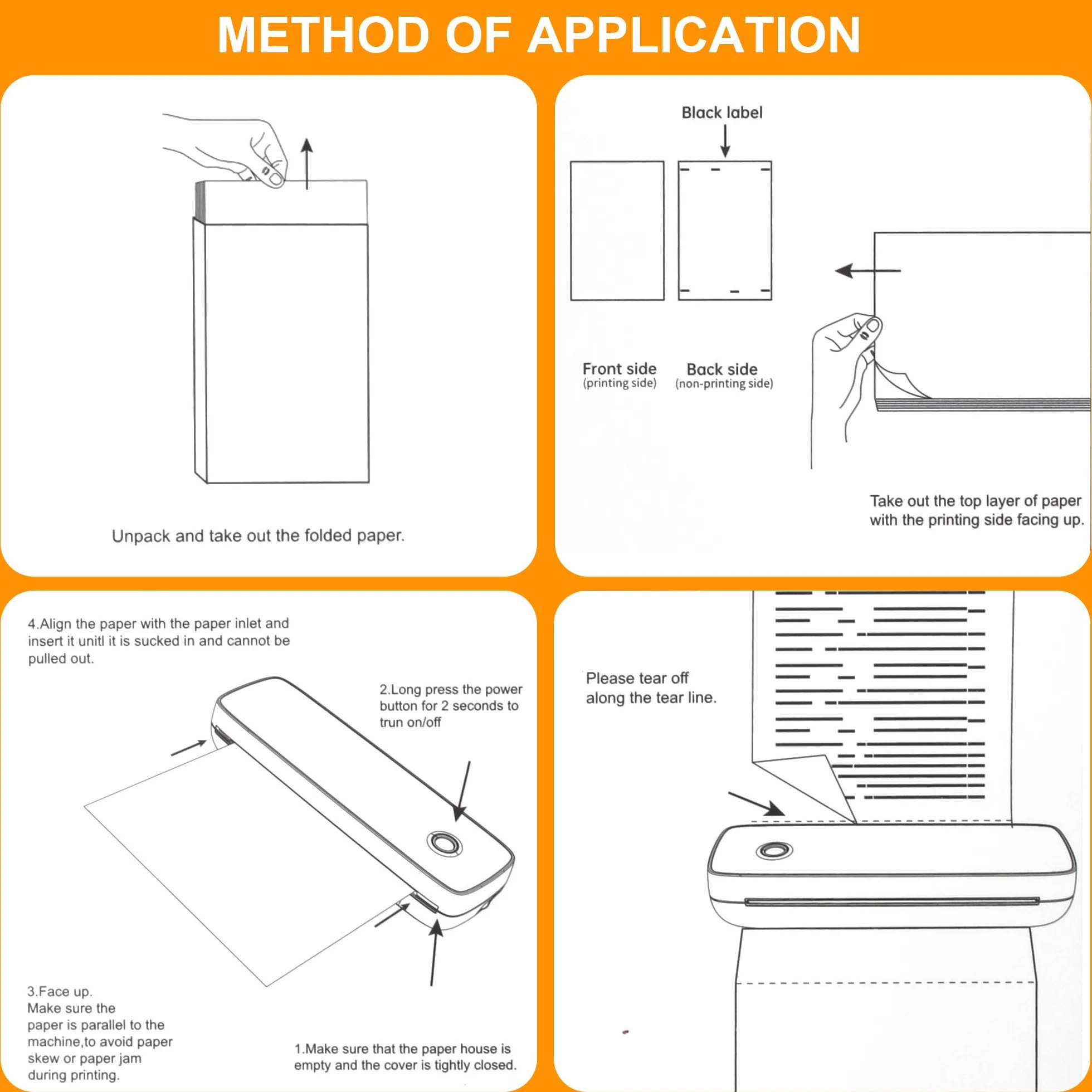 Papier Thermique A4 200 feuilles 210 x 297 mm Pliable pour imprimante thermique documents et photos