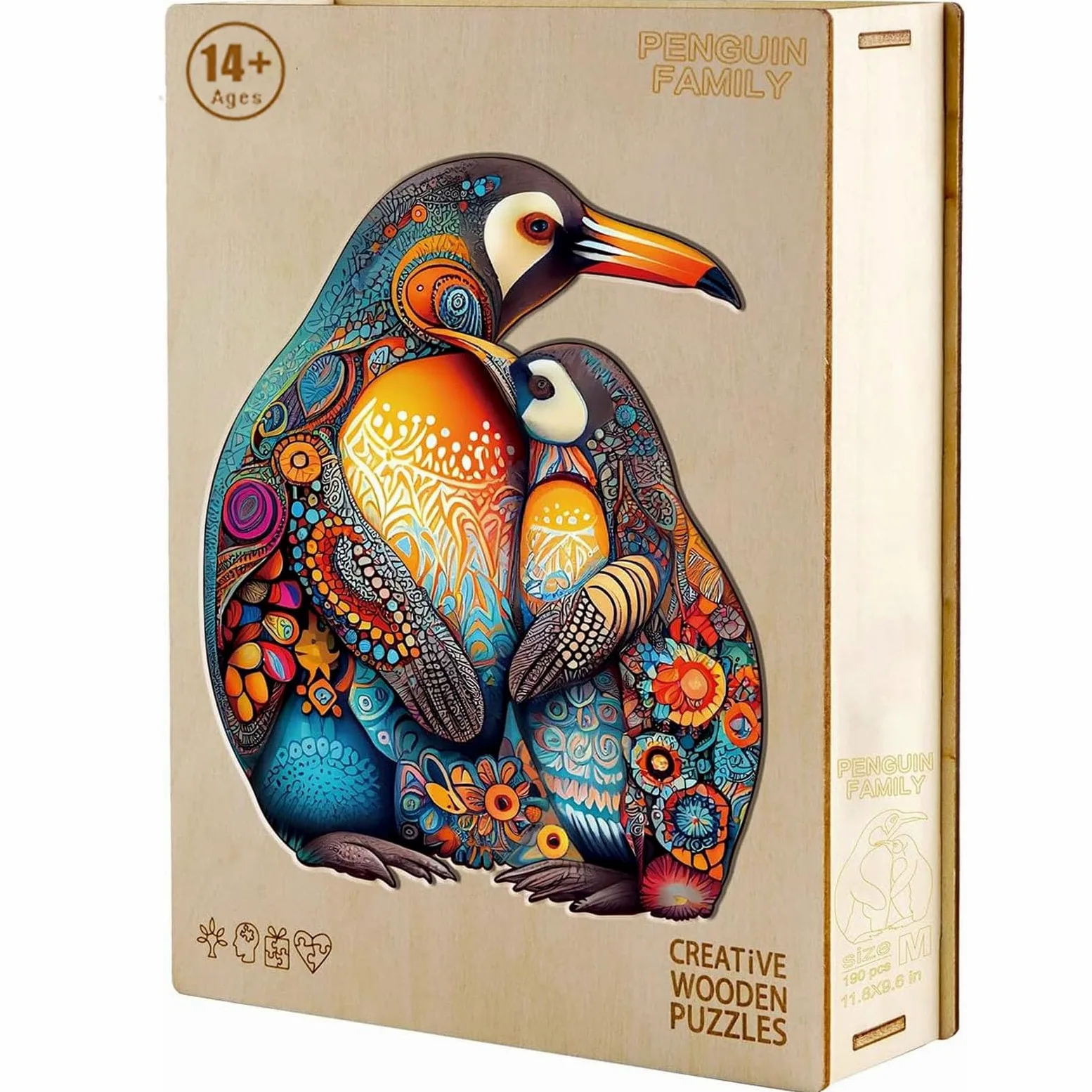 Puzzle Bois Adulte, Puzzles en Bois Animaux, Puzzles Animal Unique pour Adulte 14+, Wooden Puzzles (660pcs-XL-23.6 * 19.2in Pingouin)