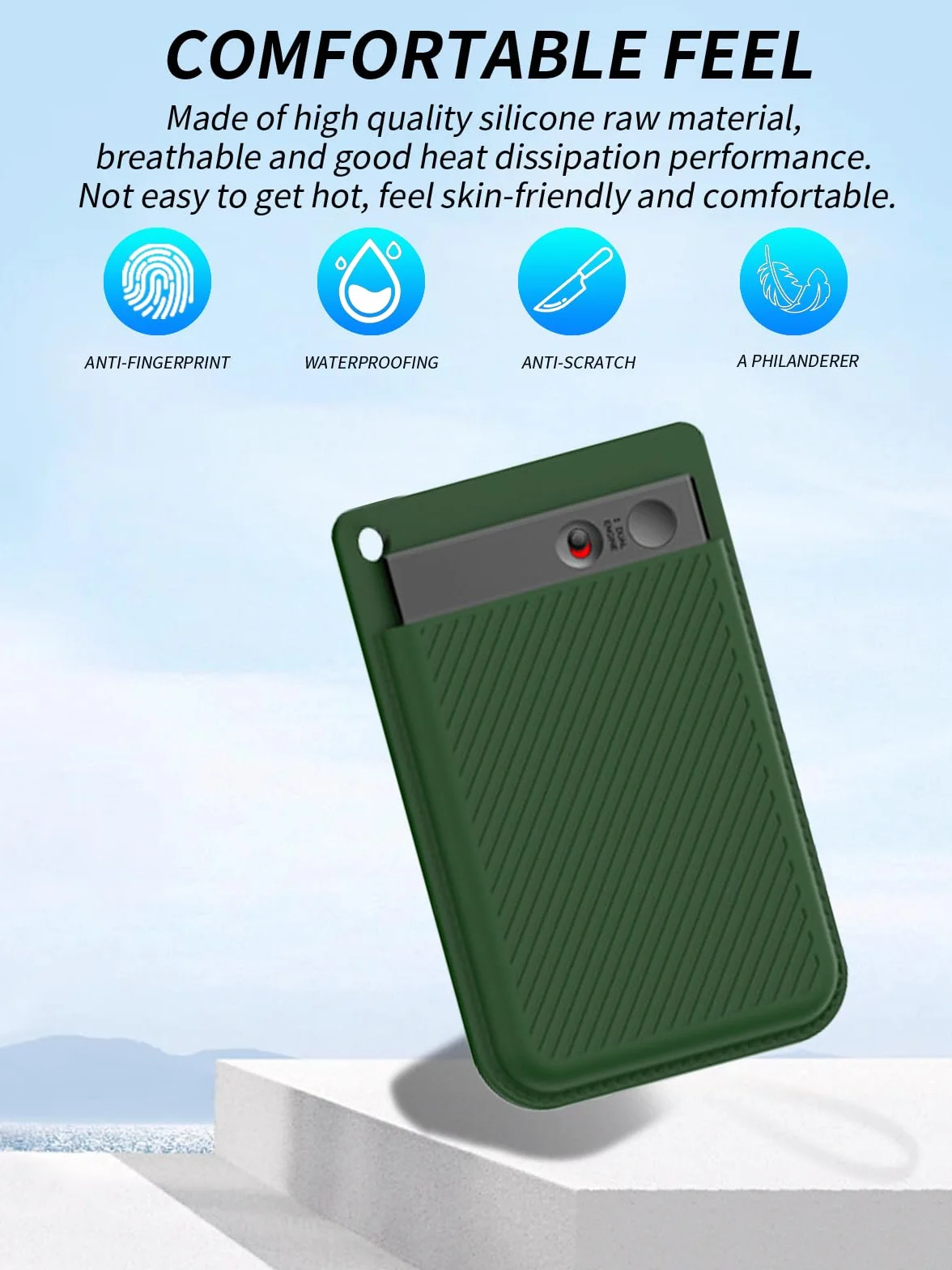 Étui pour enregistreur vocal PLAUD Note AI, protection tout compris, lavable, vert