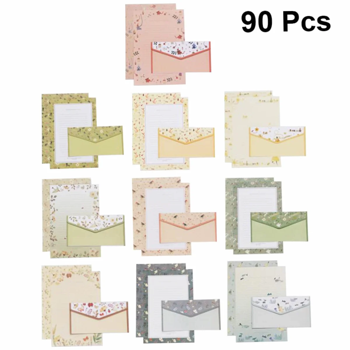 Homoyoyo Lot Papeterie A5 Papier à Lettres Et Enveloppes Fleuris, 60 Feuilles 30 Enveloppes