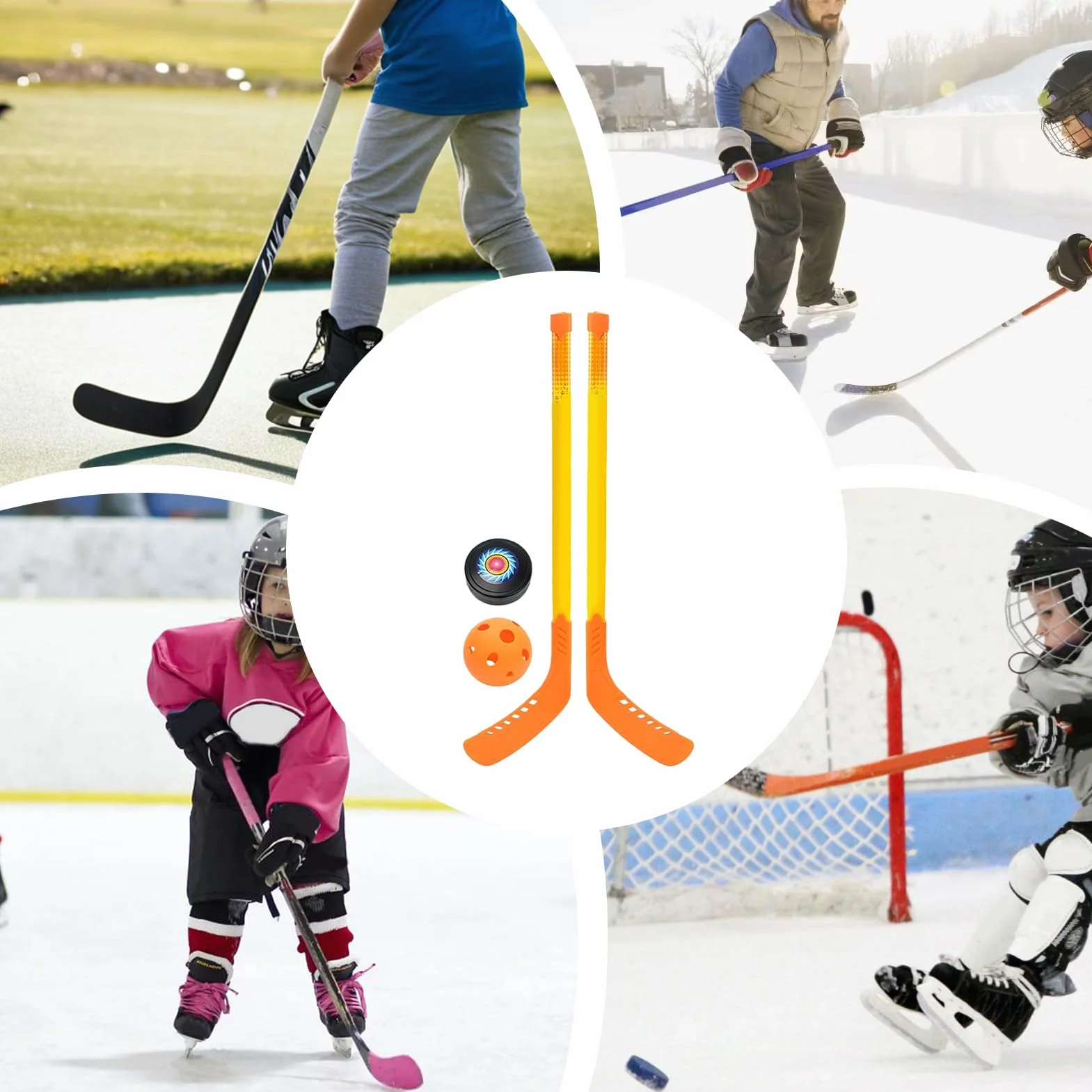 Ensemble de Hockey pour Bâton et Balles Abs 350 g pour Jeunes Débutants Intérieur Extérieur