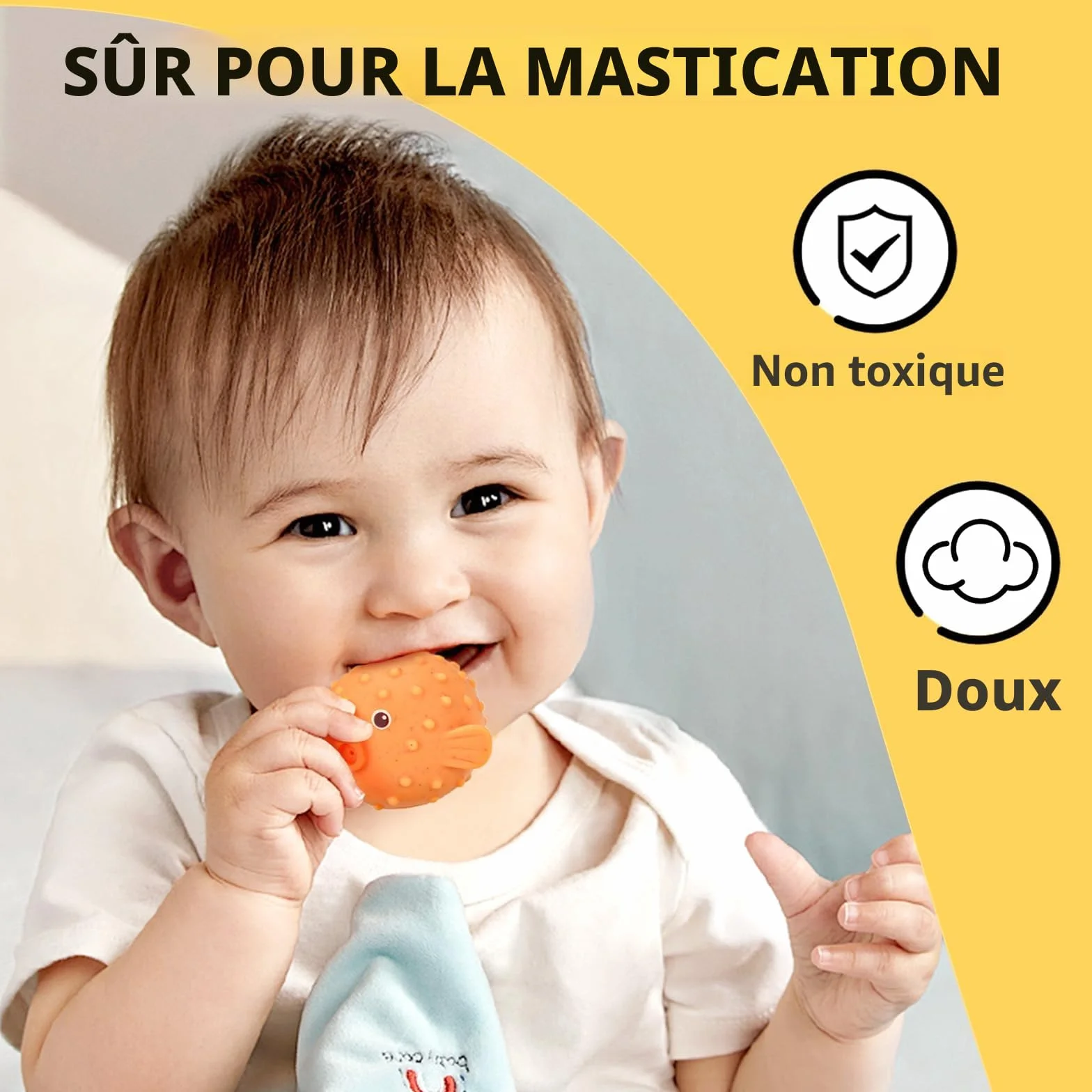 Jouets de Bain Bébé Anti-moisissures Lot de 6 sans Trous Coordinación œil-Main