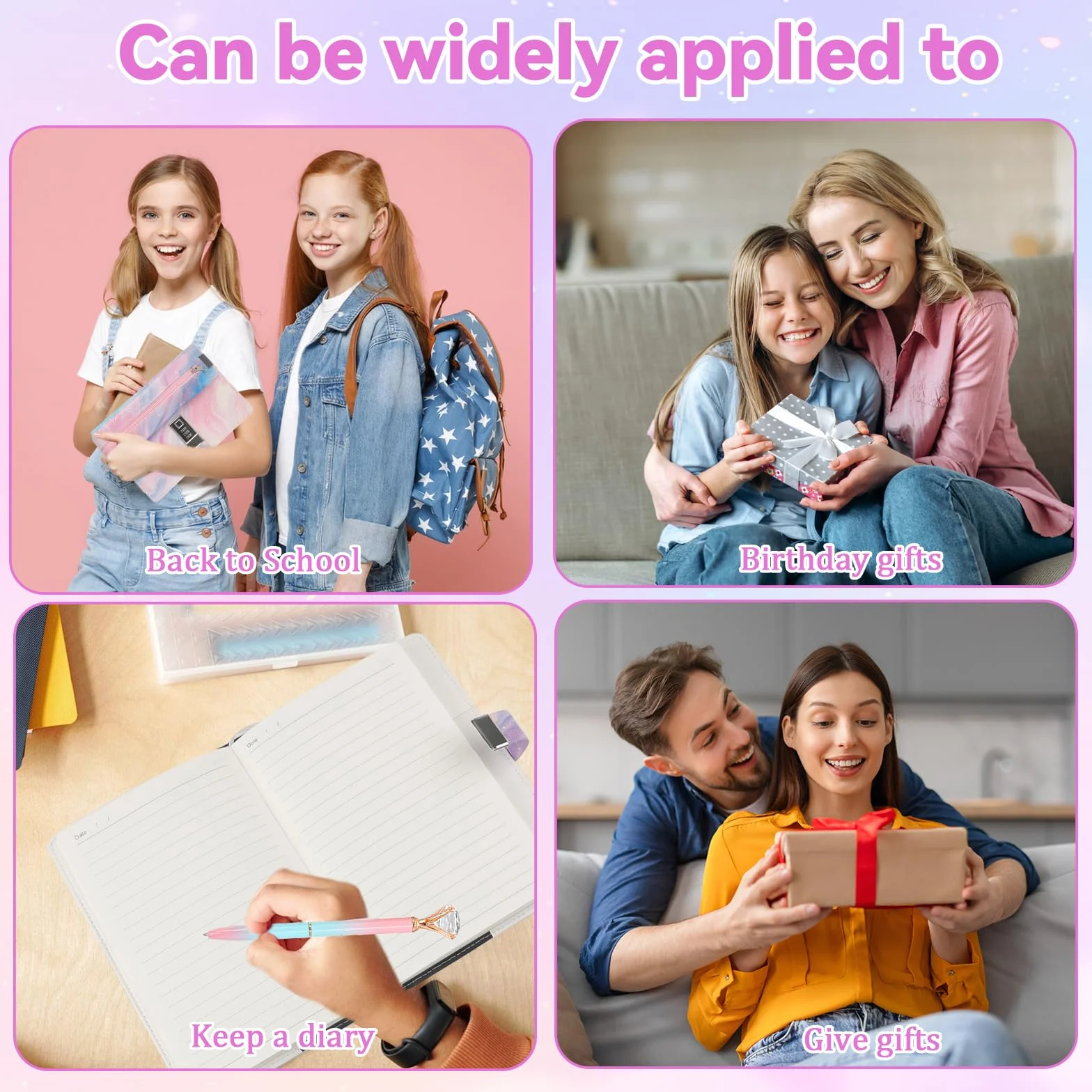 Journal intime avec cadenas pour fille 8-13 ans - Carnet secret avec code