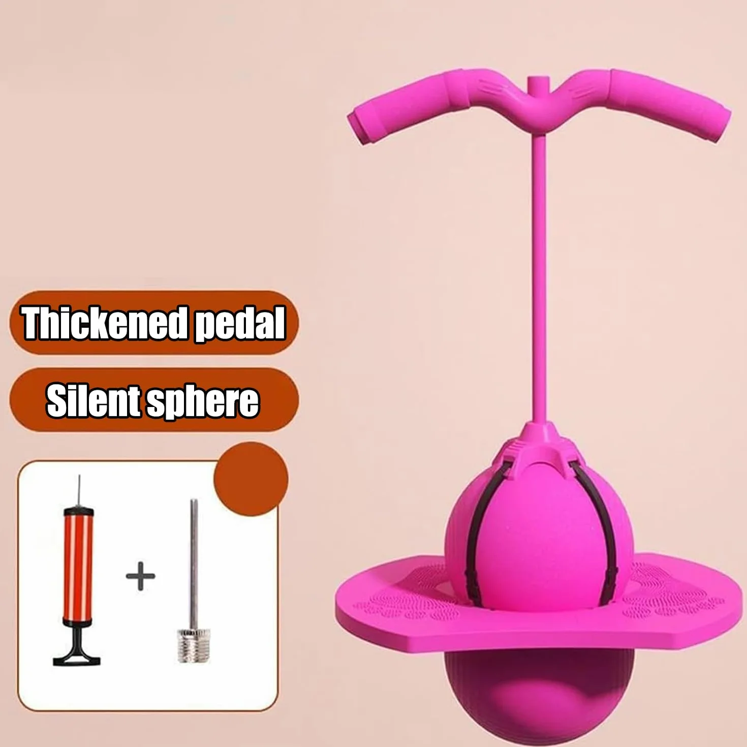 Ballon Sautoir Enfant Pogo Ball avec Poignée Antidérapant Jouet d'Intérieur Extérieur Sport Fitness Bleu