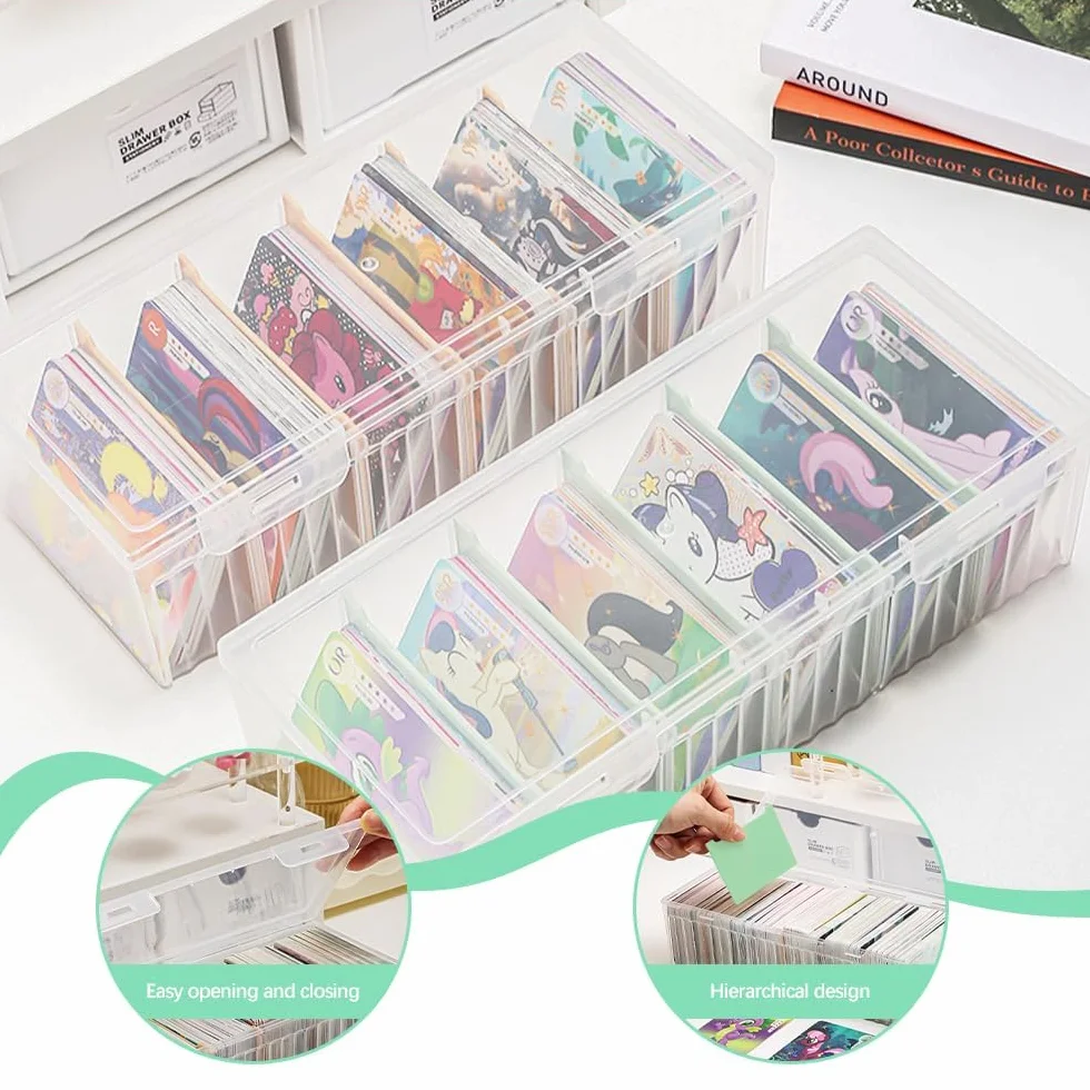 Boîte à fiches DIN A8 avec séparateurs amovibles 24 x 10 x 7 cm couvercle 600 cartes Vert