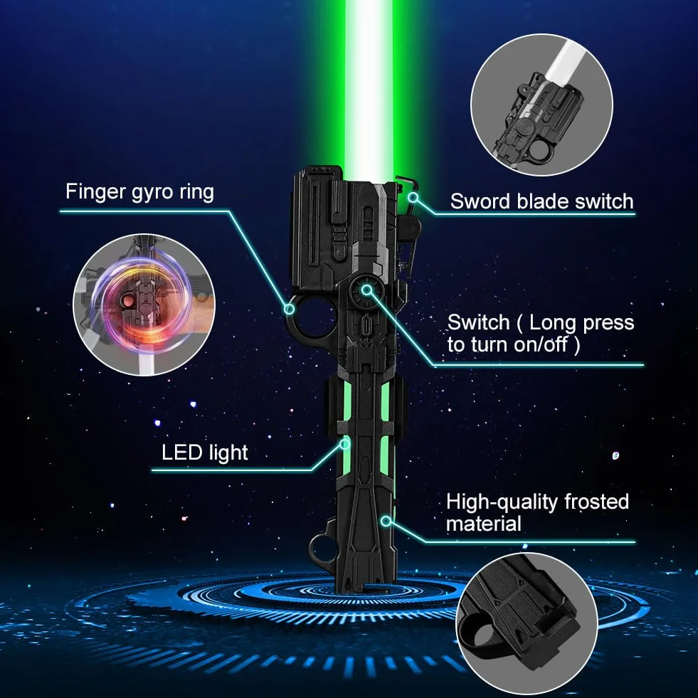 Sabre Laser OSDUE 7 Couleurs Lumineux LED avec Son Épées Laser Jouet Cosplay Noir