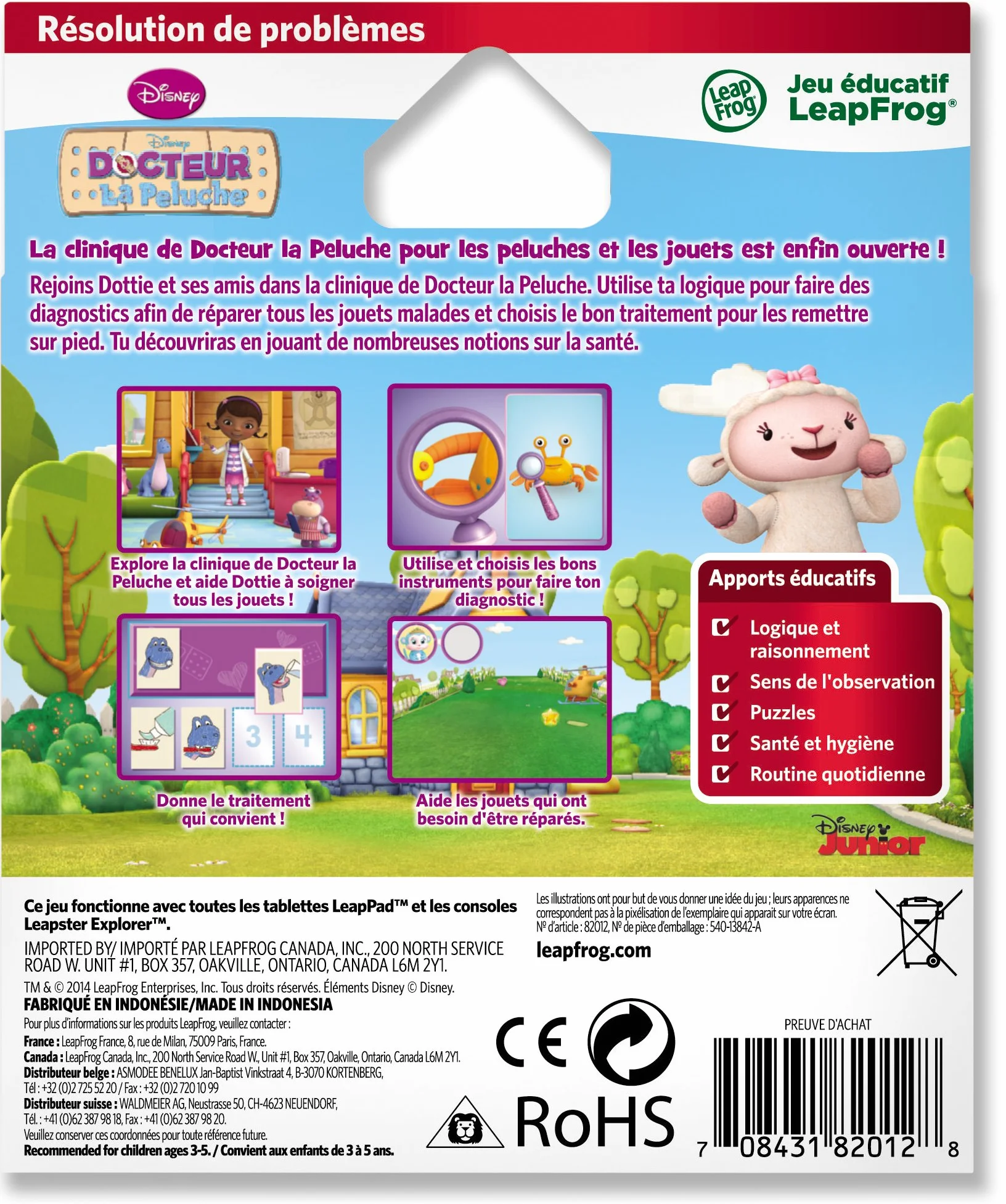 LeapFrog Jeu Educatif Leappad Leapster Docteur La Peluche