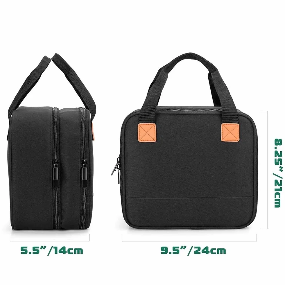 Étui de protection de voyage Canon SELPHY CP1500 CP1300 CP1200 avec séparateur amovible et poche zippée Noir