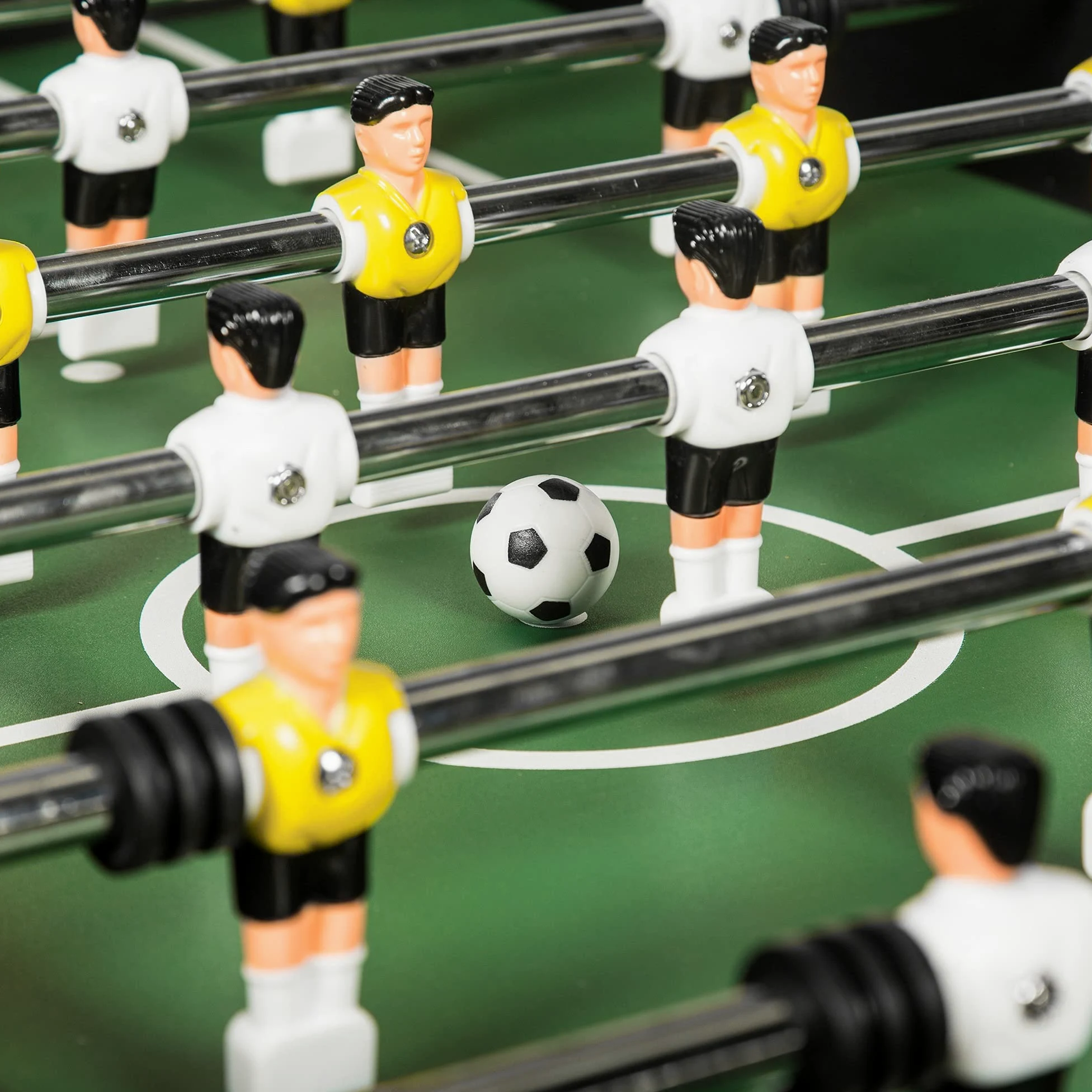 Baby Foot BuckShot Black - Table Soccer 141x77x89cm - Babyfoot 60kg - Soccer Table - Balles Incluses - Robuste et Durable