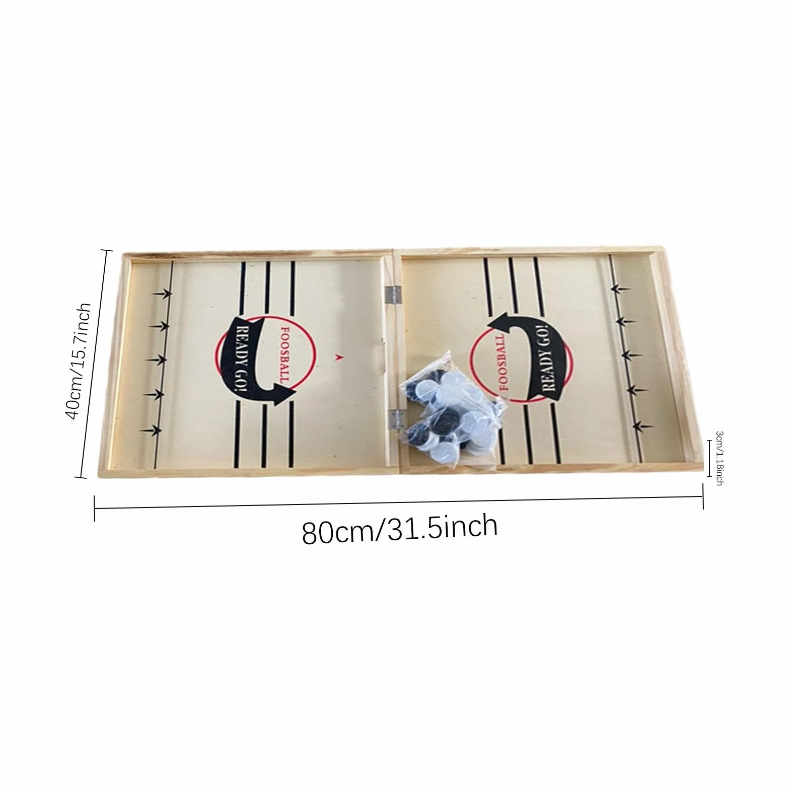 Teksome Jeu de Société de Hockey en Bois Pliable et Portable, Jeu de Rondelle Rapide