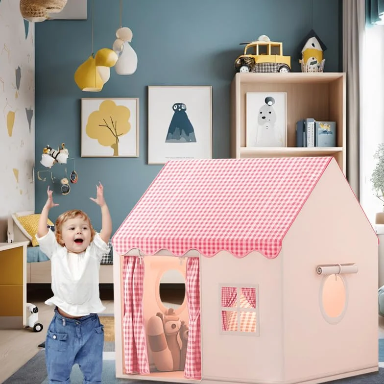 Tente de Jeu Enfants, Grande Princesse Maison de Jouets 120 x 105 x 128 cm Rose