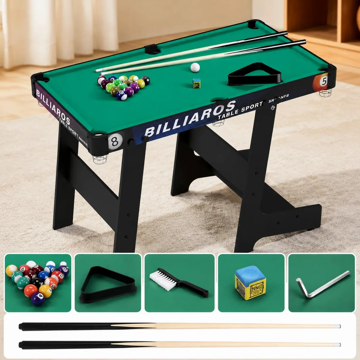 Mini Billard Pliable avec Accessoires – Table Billard Américain pour Enfants et Famille