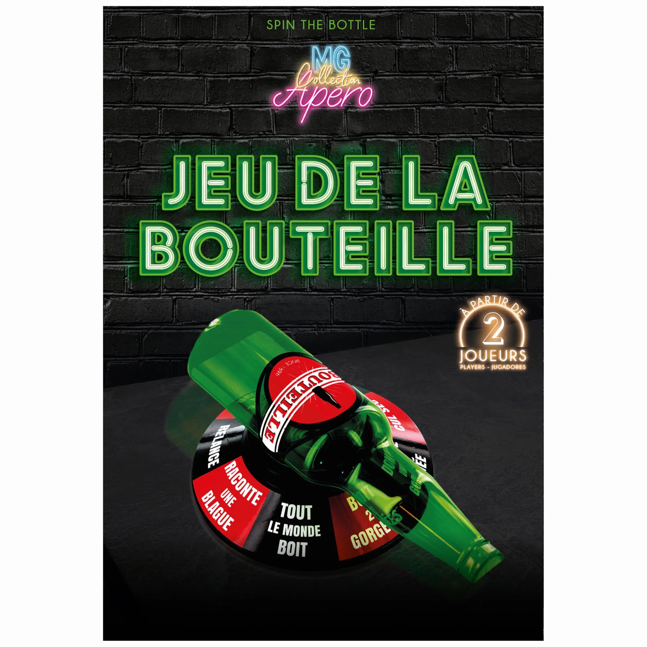 Mister Gadget Jeu de La Bouteille Vert Rouge Noir Amusement Divertissement