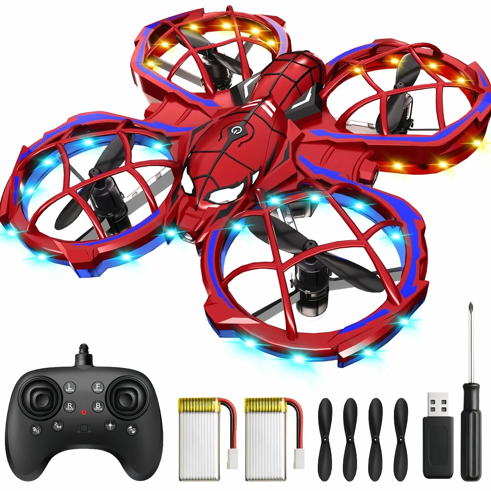 Mini Drone pour Enfants - Drone Télécommandé Débutant avec Évitement d'Obstacles - Jouet pour Garçons 14+ Ans - 3 Vitesses, 360°, Suspension Automatique