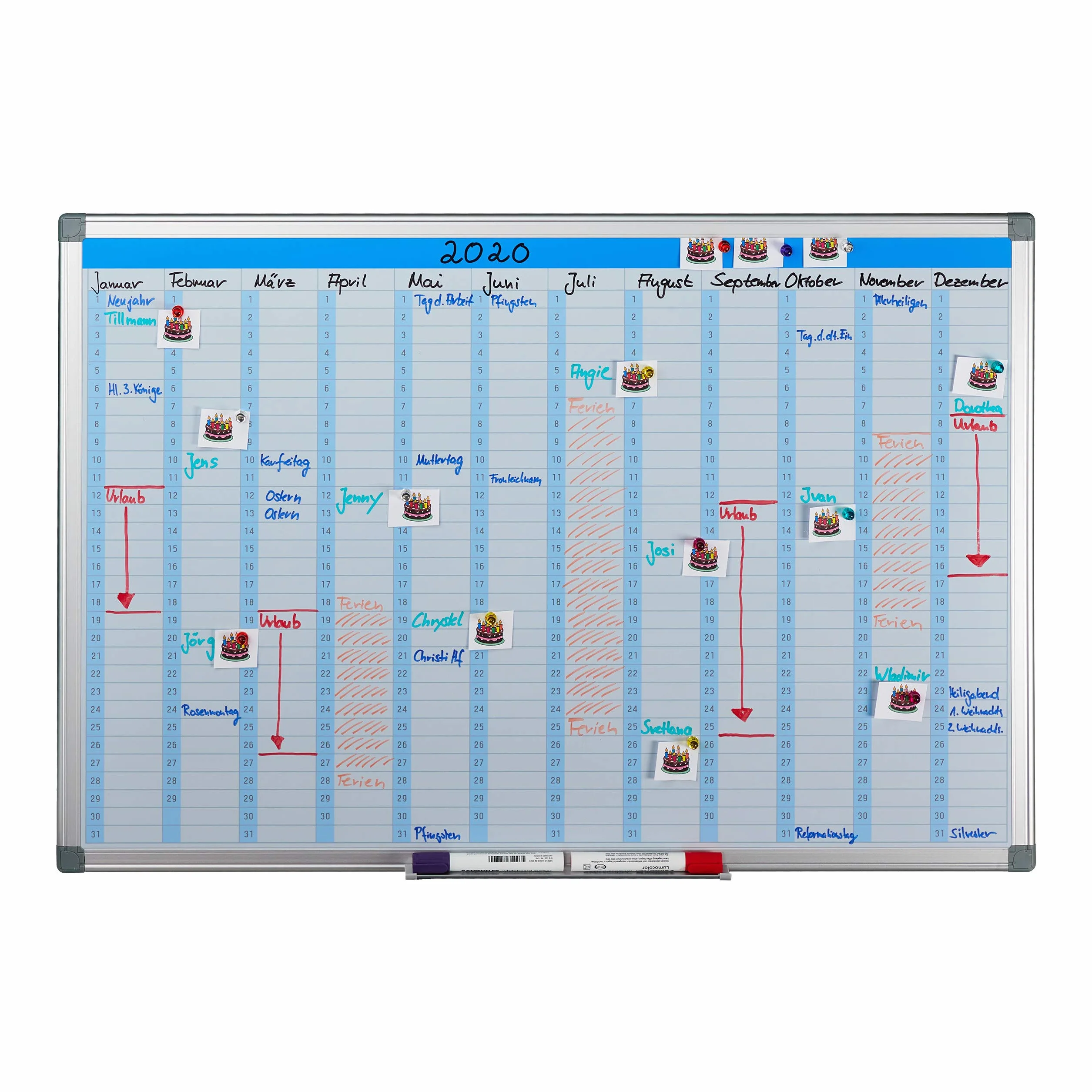 Relaxdays Tableau magnétique effaçable organiseur mensuel 60 x 90 cm blanc