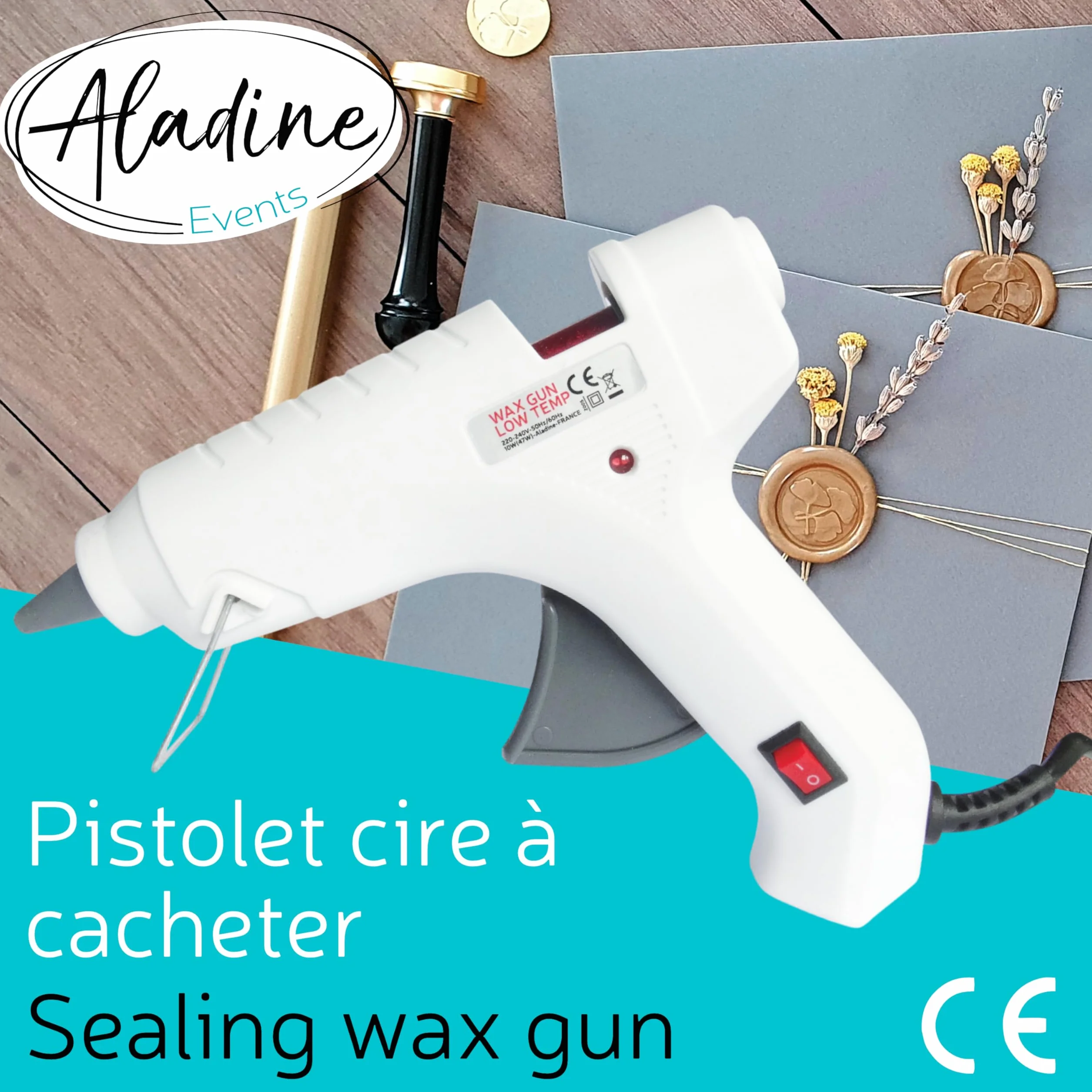 Aladine Pistolet à Cire à Cacheter pour Bâtons Ronds 72606