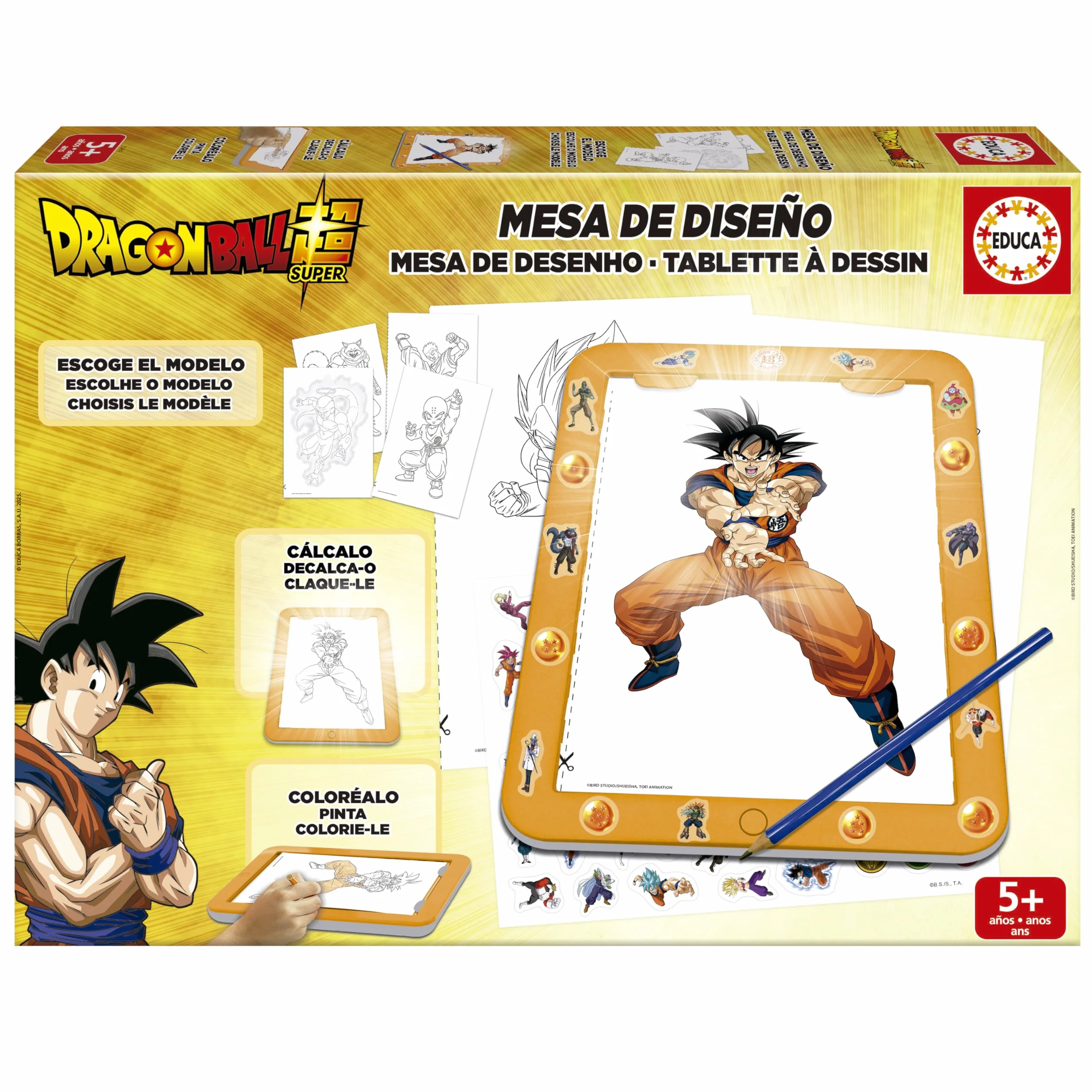 Educa Tablette à Dessin Lumineuse Dragon Ball 20439 Crée colorie décore à partir de 5 Ans