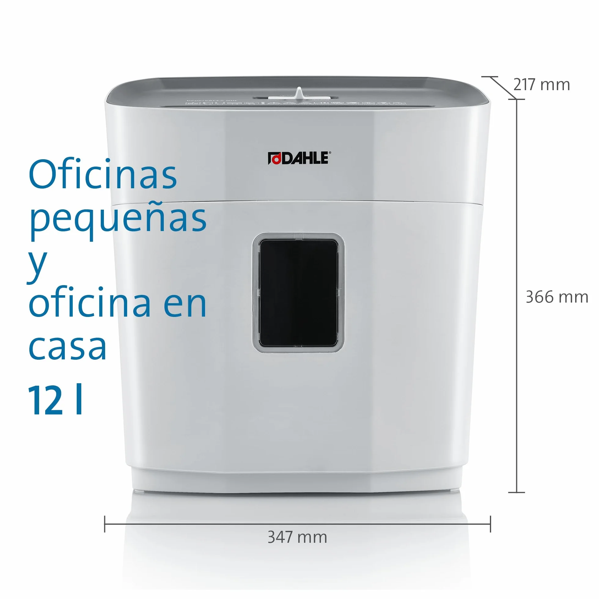 Dahle PaperSafe PS 120 Destructeur de documents 8 feuilles niveau de sécurité P4 coupe croisée sans huile 12 l Gris