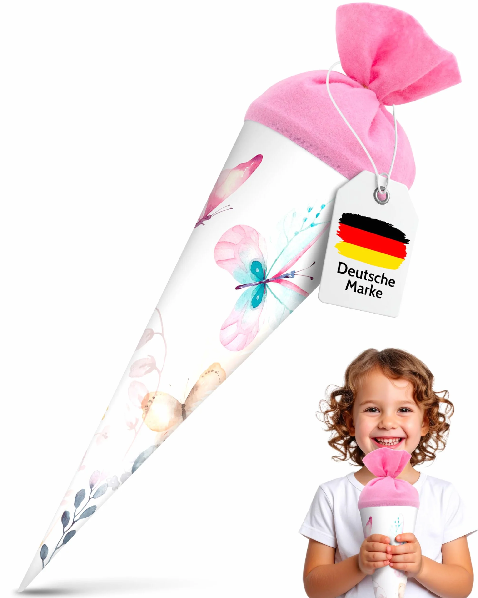 itenga Pochette surprise 35 cm Papillon fermeture en feutre sac cadeau rentrée classes