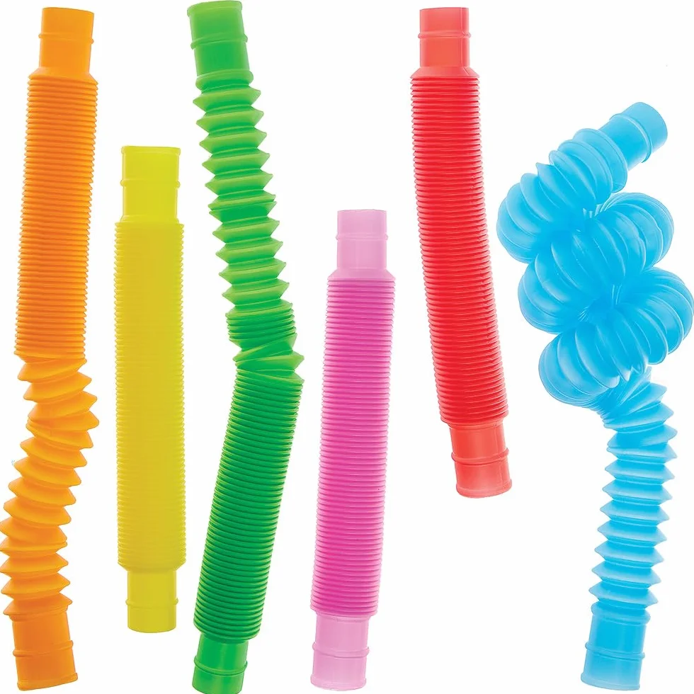 Baker Ross FN225 Pop Tube Fidget Toys paquet de 12 jouets pour enfants