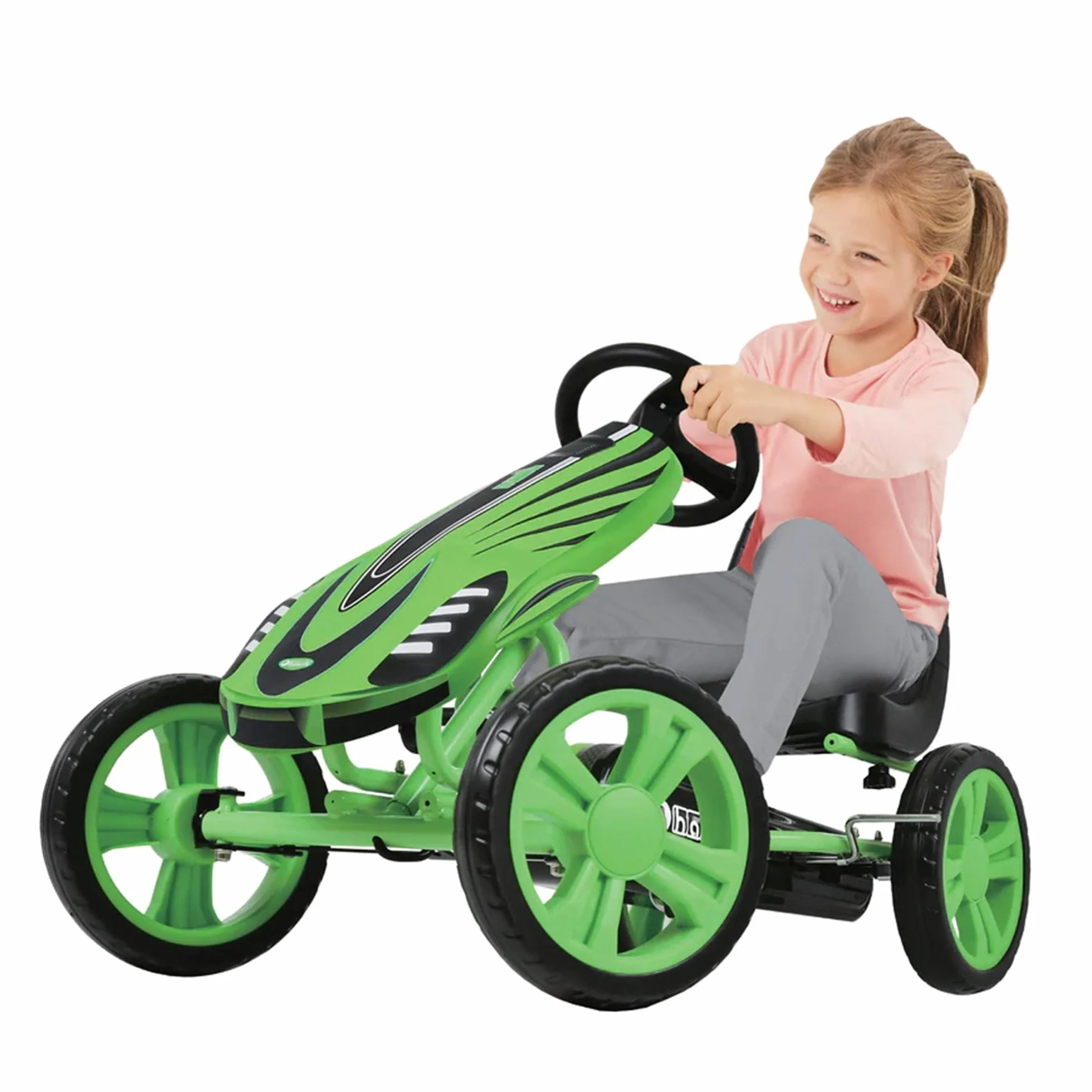 Hauck GoKart Speedster Kart à Pédales avec Frein à Main et Siège Baquet Réglable Vert 4-8 Ans