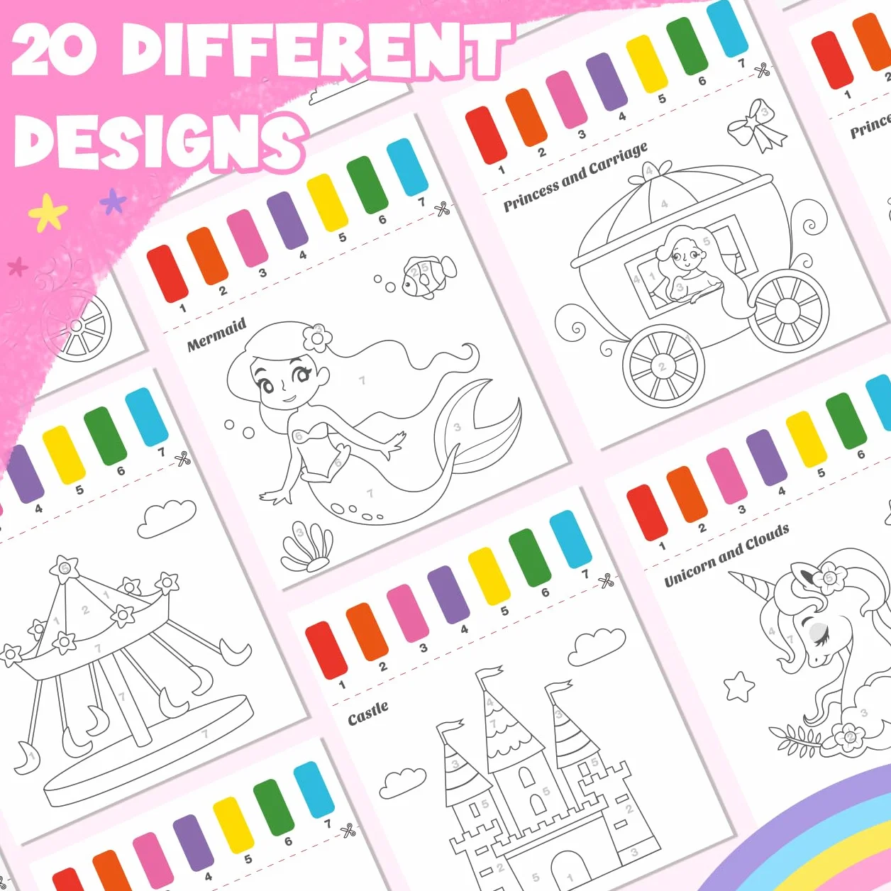 ZMLM Peinture Aquarelle Enfants avec Pinceau, Kits de Loisirs Créatifs Princesse 3-8 Ans