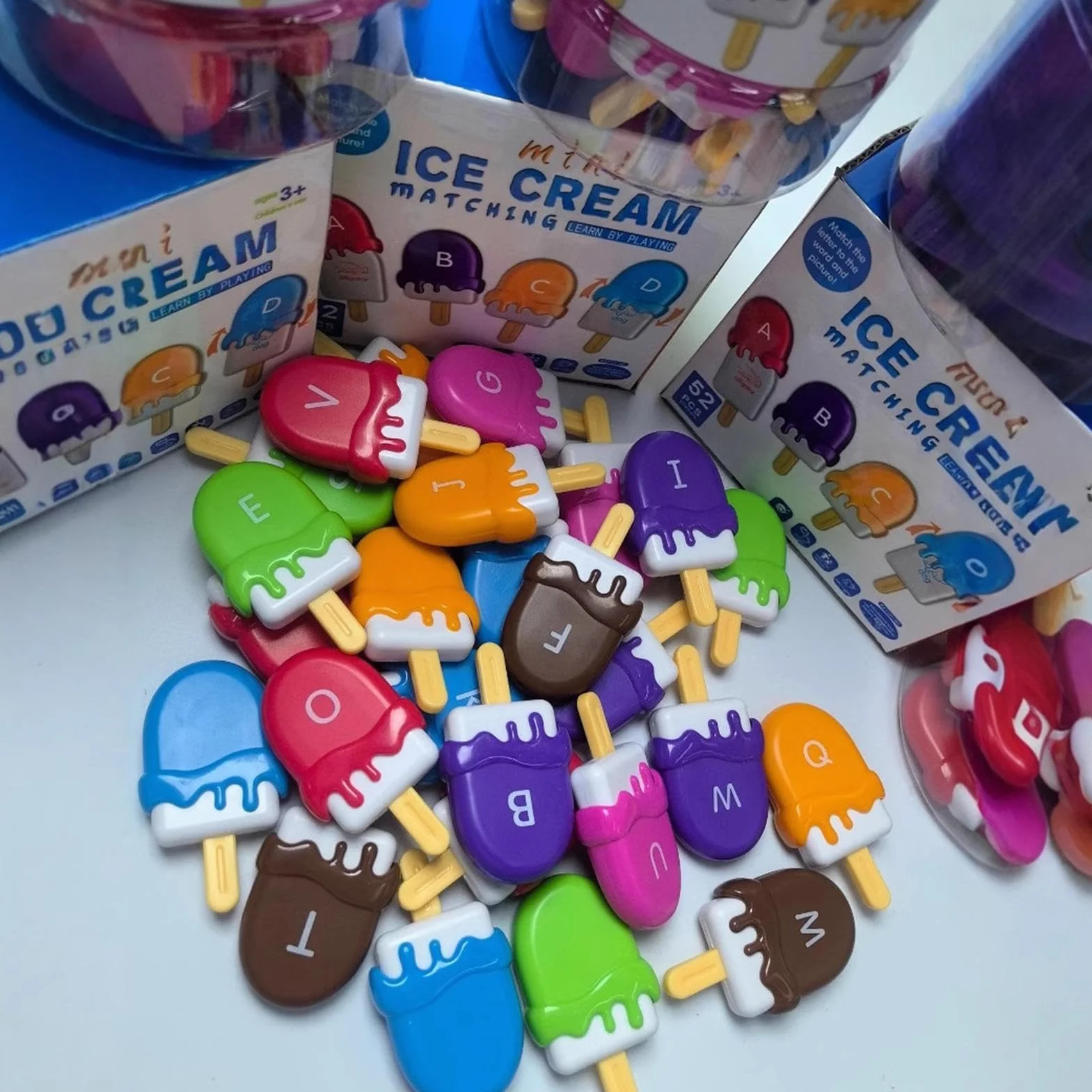 Jeux de correspondance de lettres maternelle alphabet | Ensemble bâtons glace assortis lettres | Jouet apprentissage lettres reconnaissance