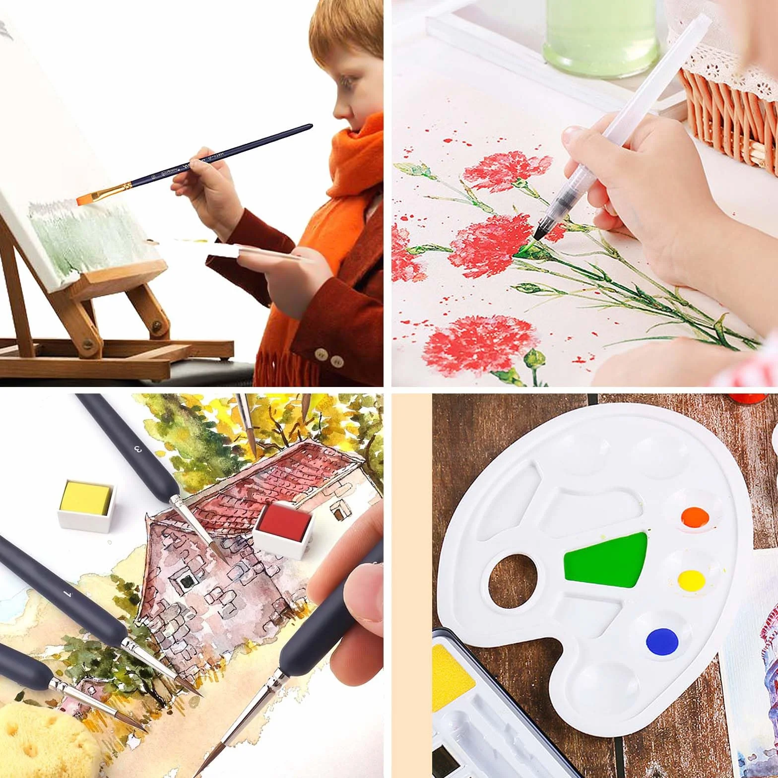 Peinture aquarelle 48 couleurs vives boîte portable palette pour débutant enfant adulte