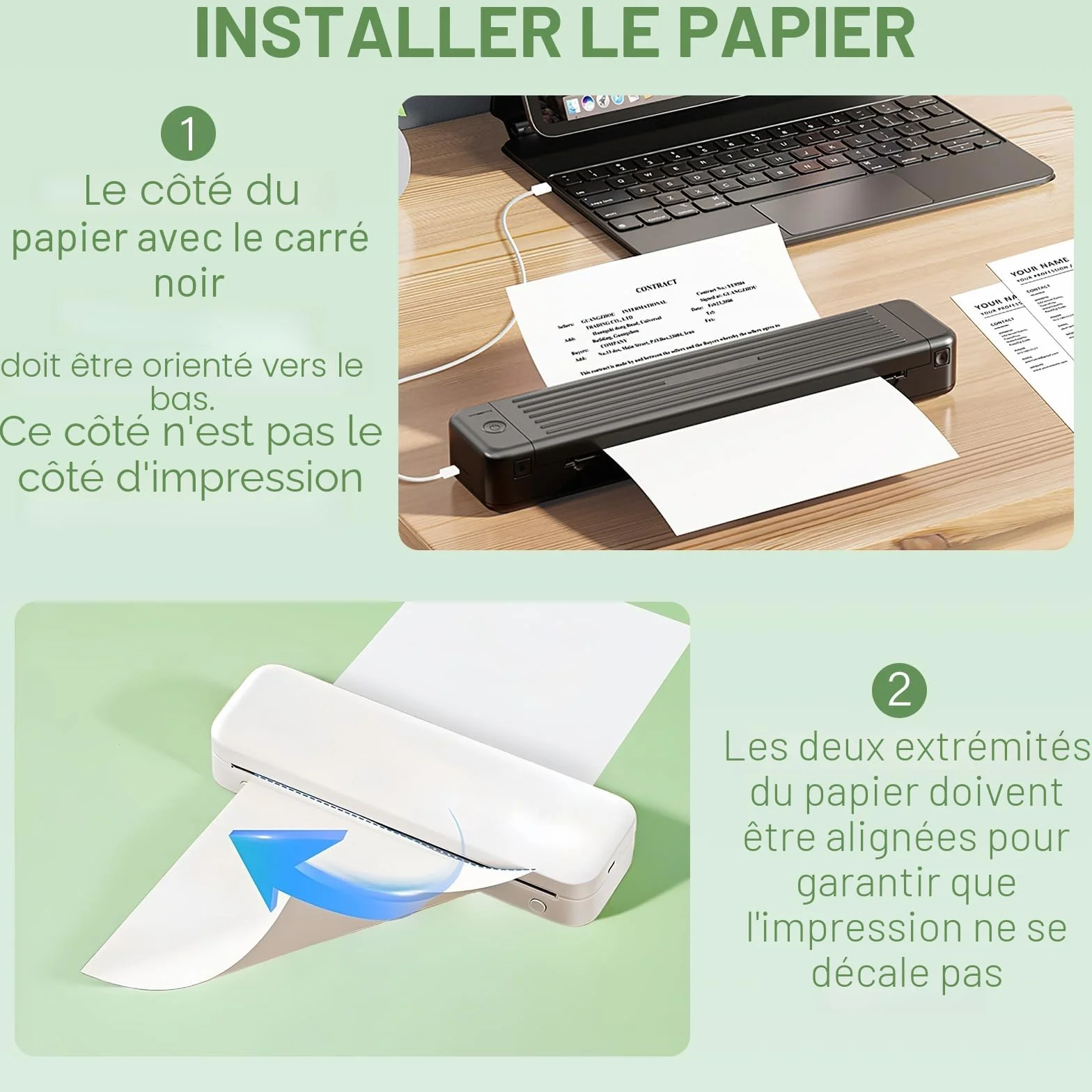 Papier Thermique A4 100 Feuilles Sans BPA Séchage Rapide Compatible Imprimantes Thermiques