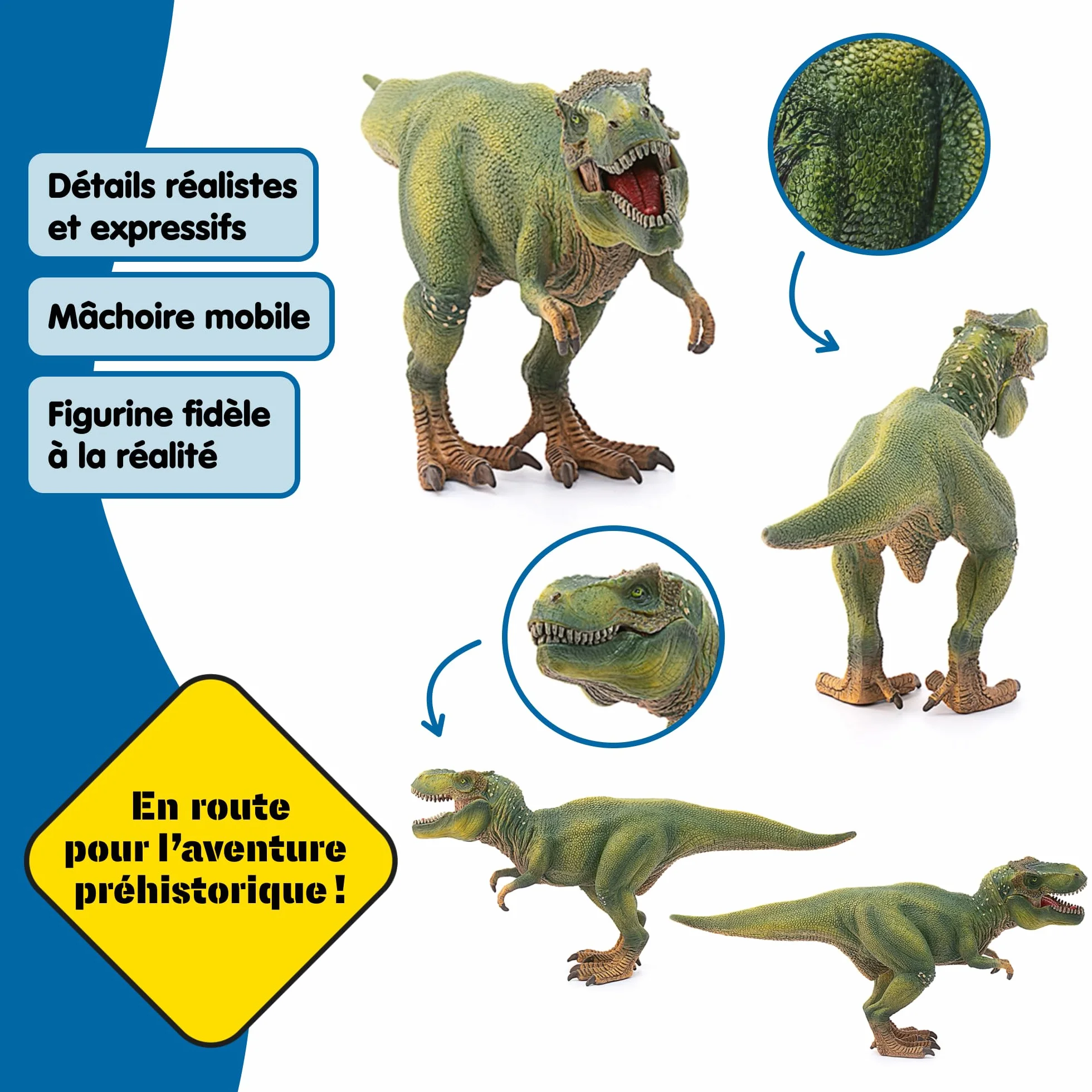 Schleich Dinosaure Tyrannosaurus Rex 14525 Figurine réaliste mâchoire Mobile Jouet dès 3 Ans 28 x 10 x 14 cm