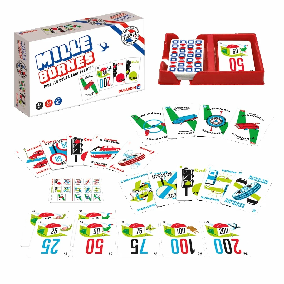 Dujardin Mille Bornes Le Grand Classique Jeu de société Cartes 2-8 Joueurs Dès 6 Ans