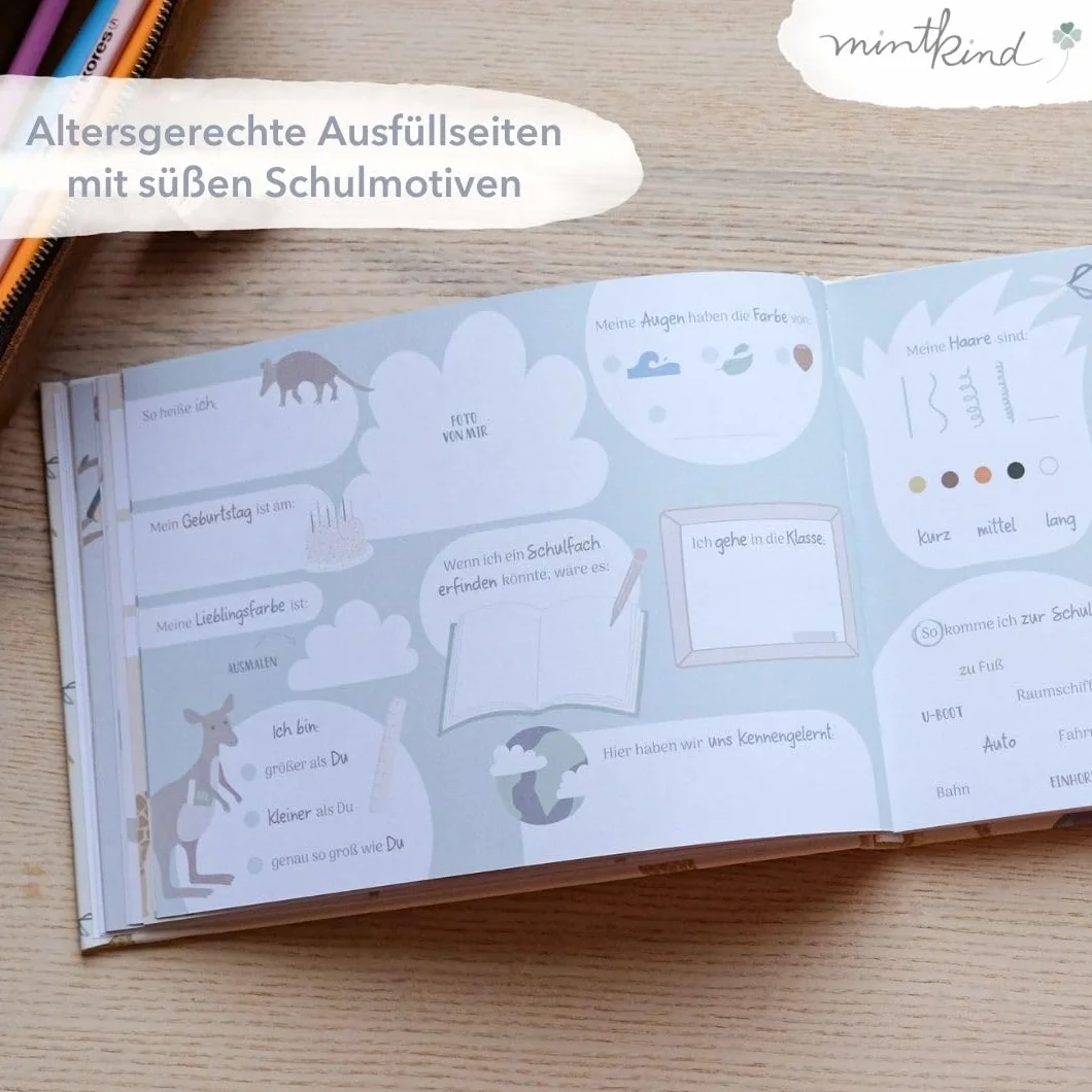 mintkind® Livre d'amitié pour l'école primaire - Mes amis d'école pour filles et garçons - Cadeau de rentrée des classes