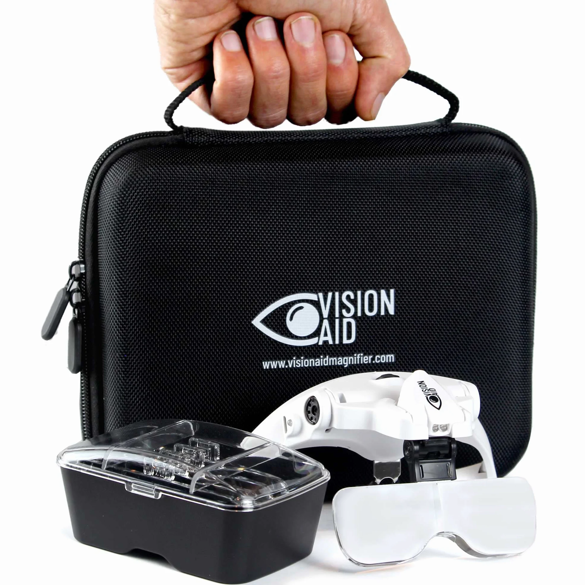 Lunettes loupe Vision Aid avec lumière LED, 5 verres, mains libres pour point de croix et peinture diamant