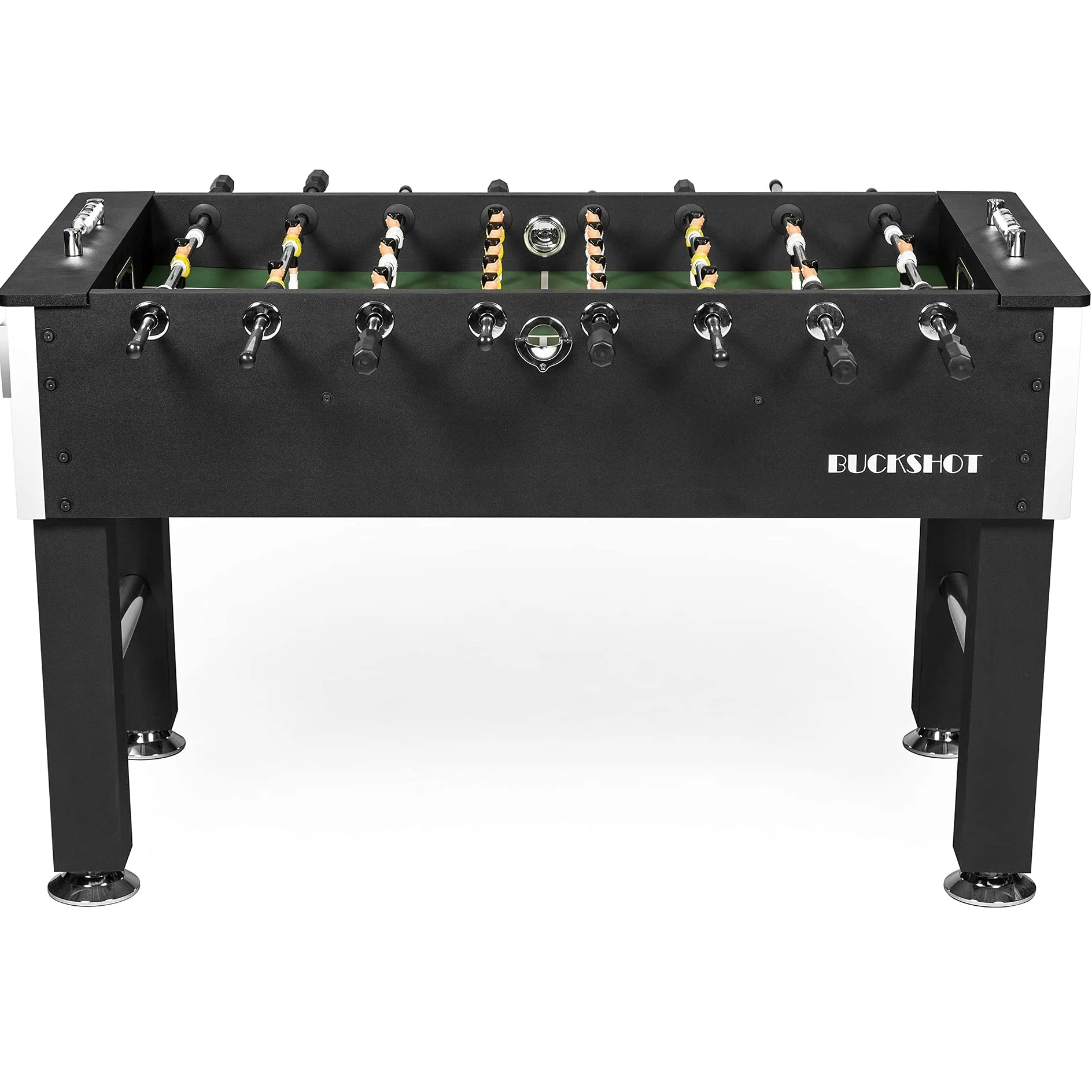 Baby Foot BuckShot Black - Table Soccer 141x77x89cm - Babyfoot 60kg - Soccer Table - Balles Incluses - Robuste et Durable