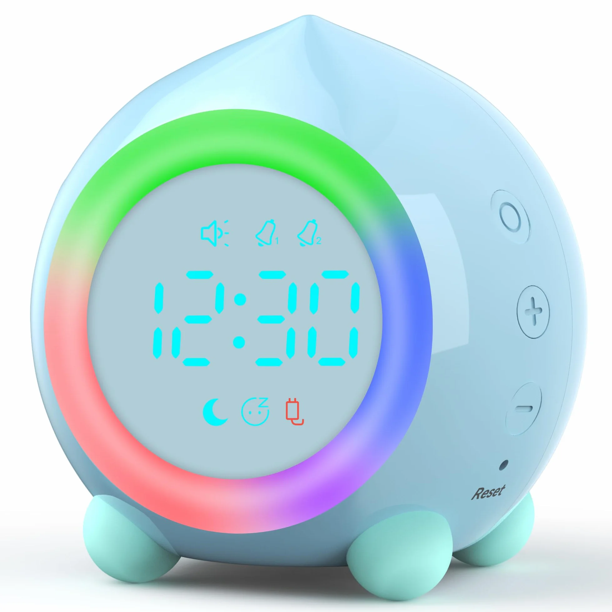 Edillas Réveil Enfant Digital Football Pêche Veilleuse Double Alarme Snooze 6 Sonneries