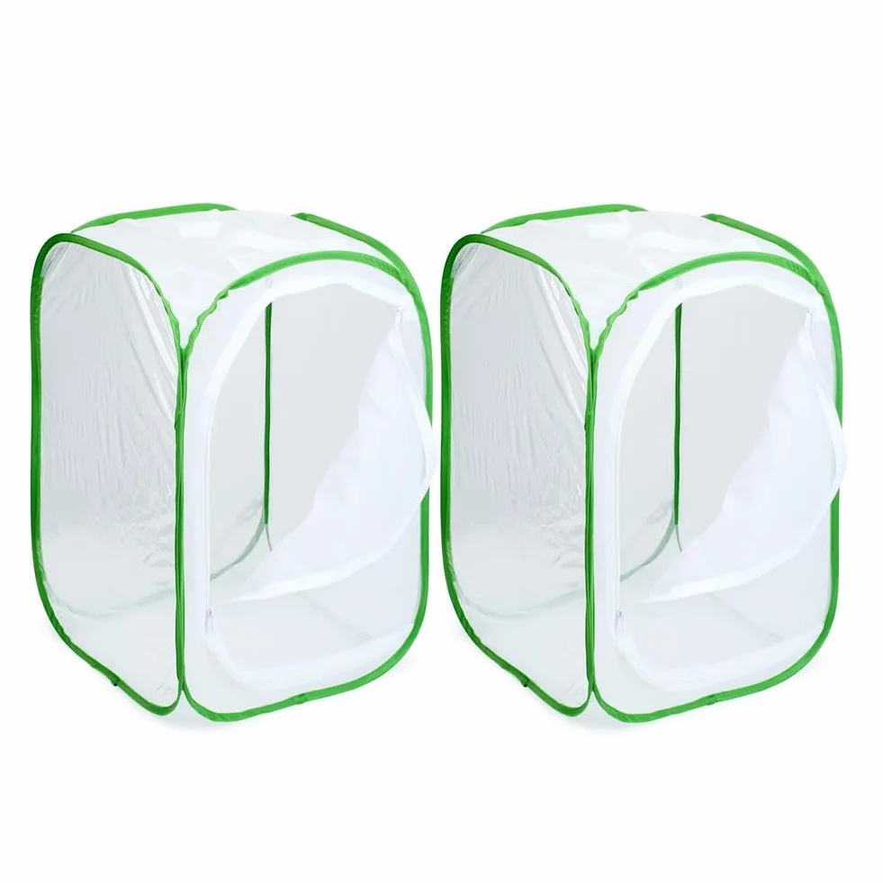 Lot de 2 cages à insectes et papillons pour terrarium 40 x 40 x 60 cm