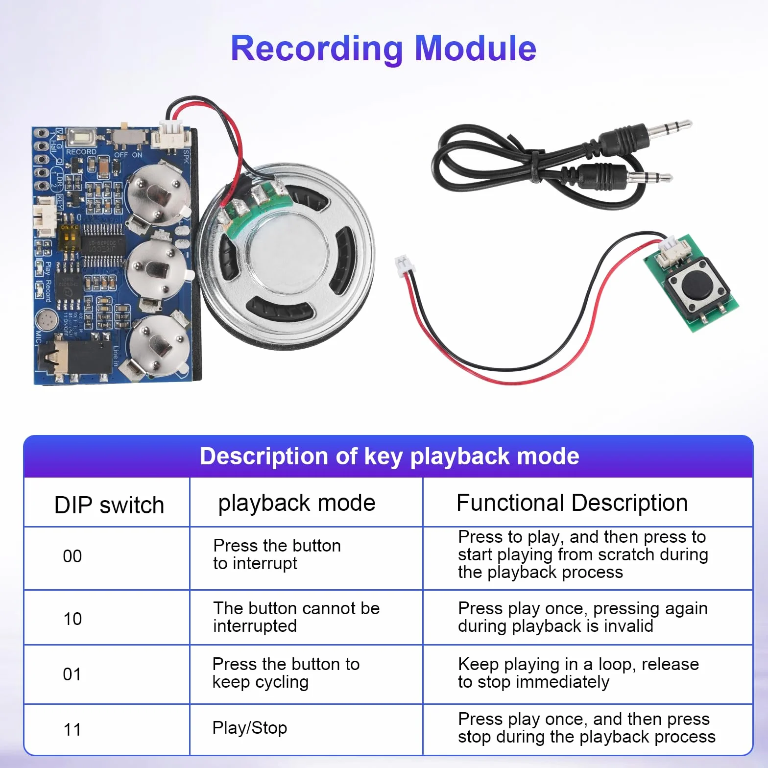 Module Enregistrement Vocal Enregistrable avec Clavier, Microphone et Bouton de Lecture pour Cartes de vœux