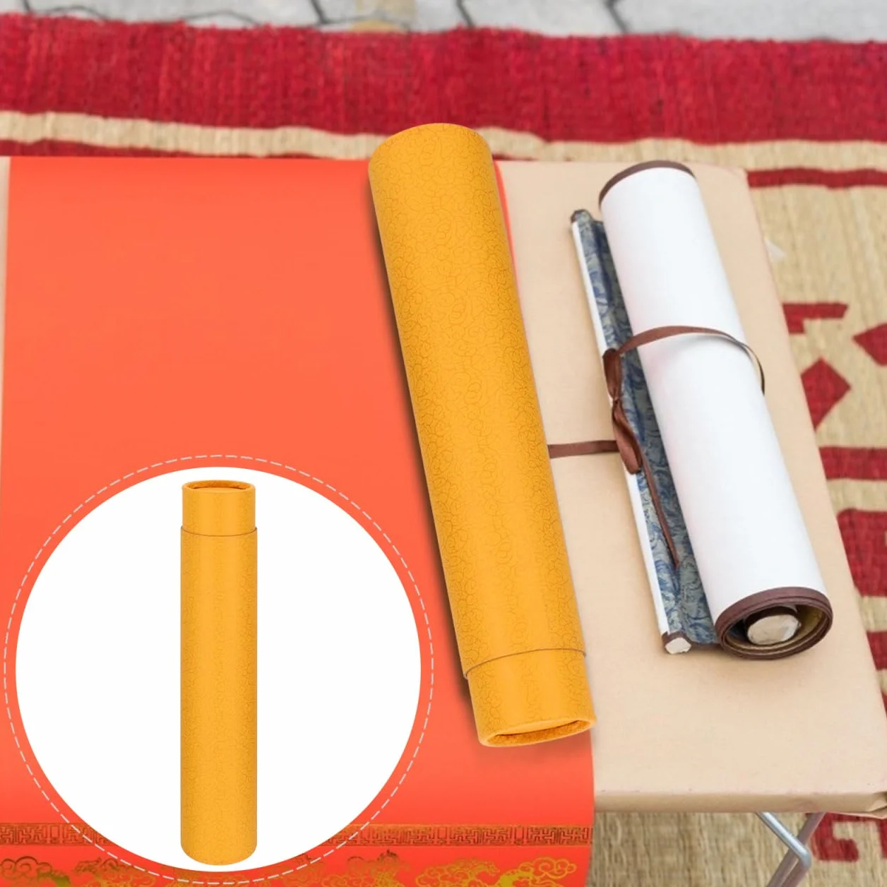 FOMIYES Tube Cylindrique Télescopique 13.78 Pouces Étanche Rangement pour Affiches Plans Documents Protection Lumière