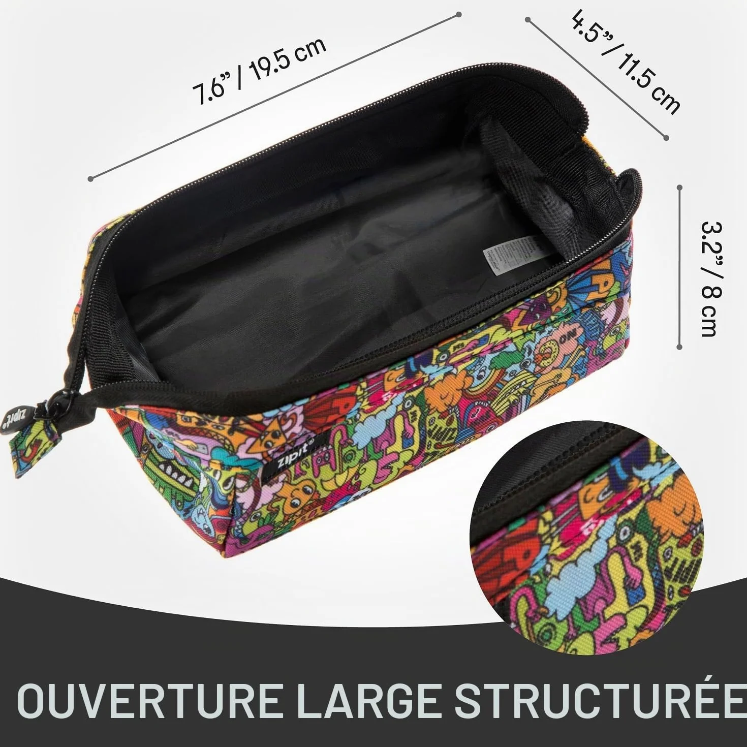 ZIPIT Lenny Trousse à crayons grande capacité pour école et bureau