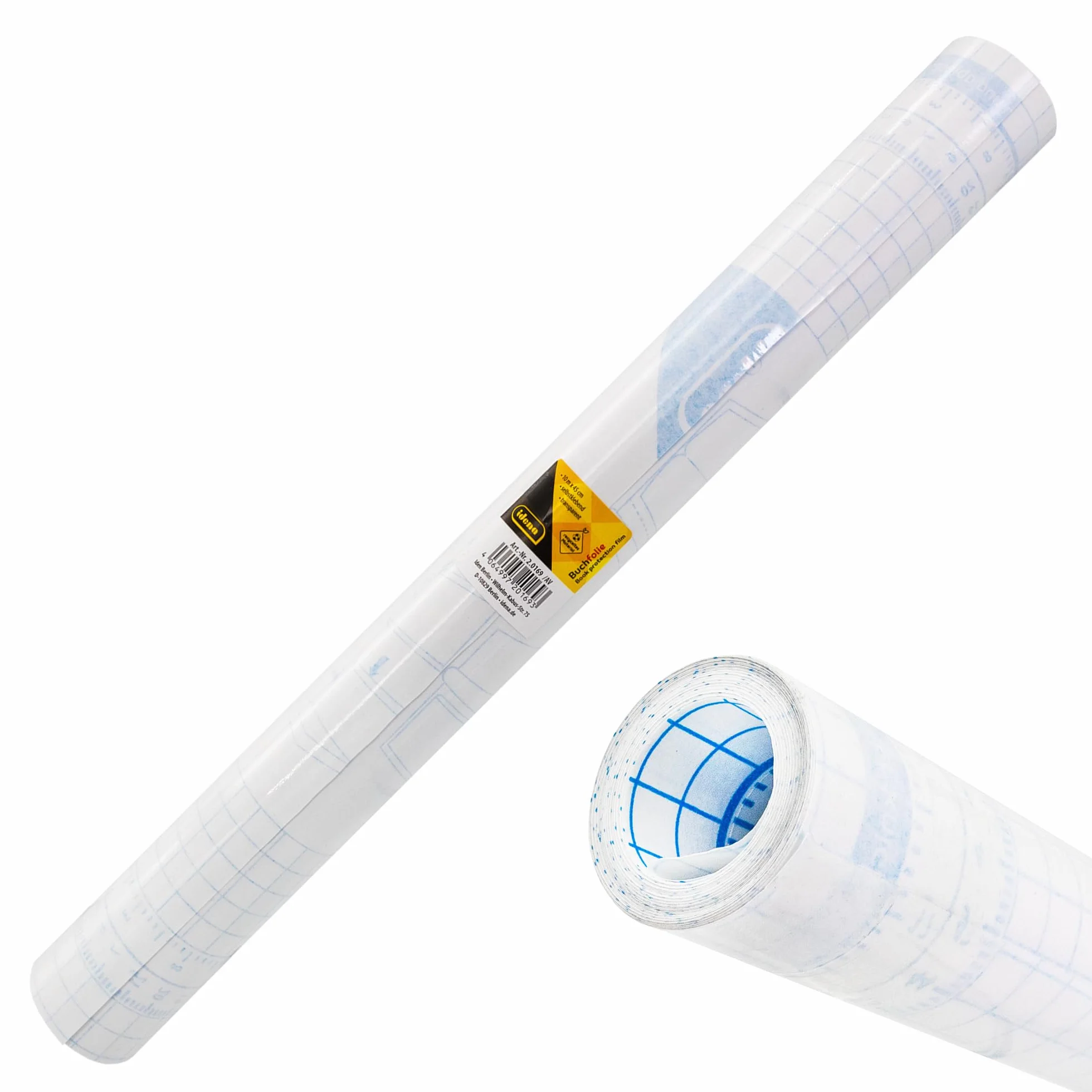 Idena Film autocollant transparent pour livres 10 m x 45 cm couverture plastique