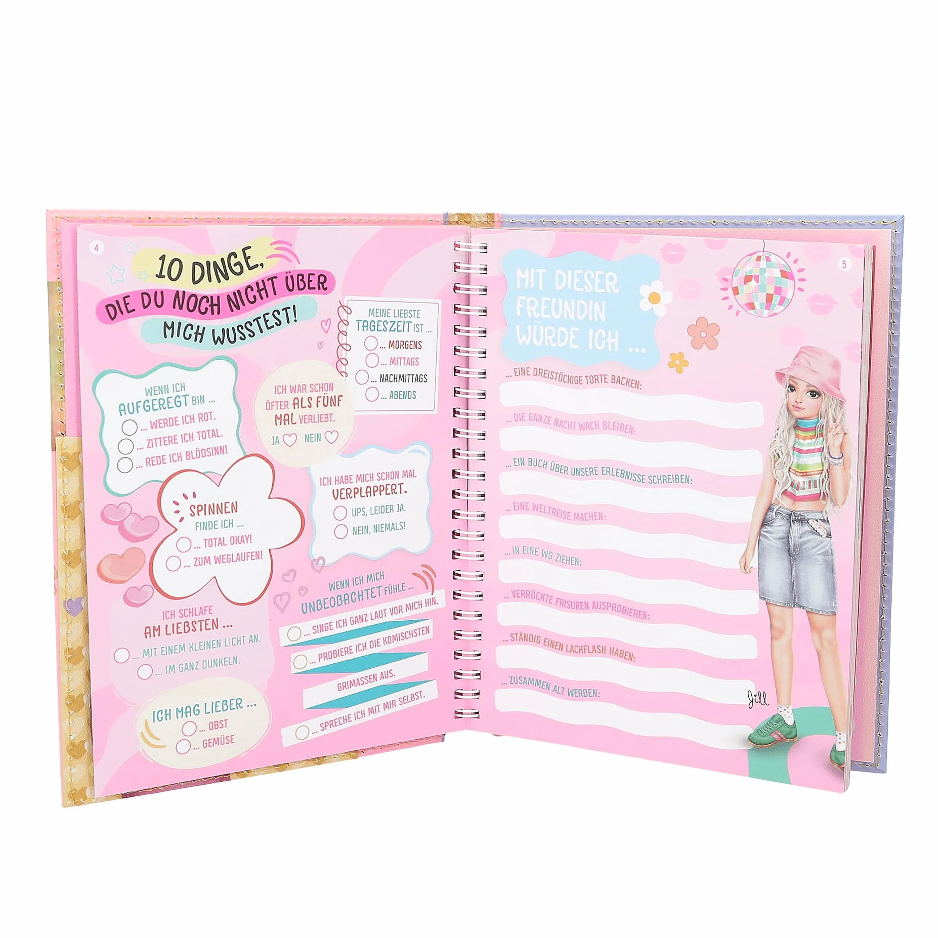 Depesche TOPModel Livre des Meilleures amies Rose Motif Mannequin 110 Pages