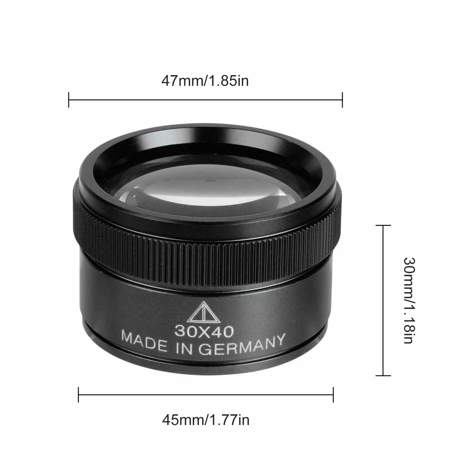 Loupe de Poche 30x Haute Précision pour Travail de Bijoux, Objectif Professionnel Léger