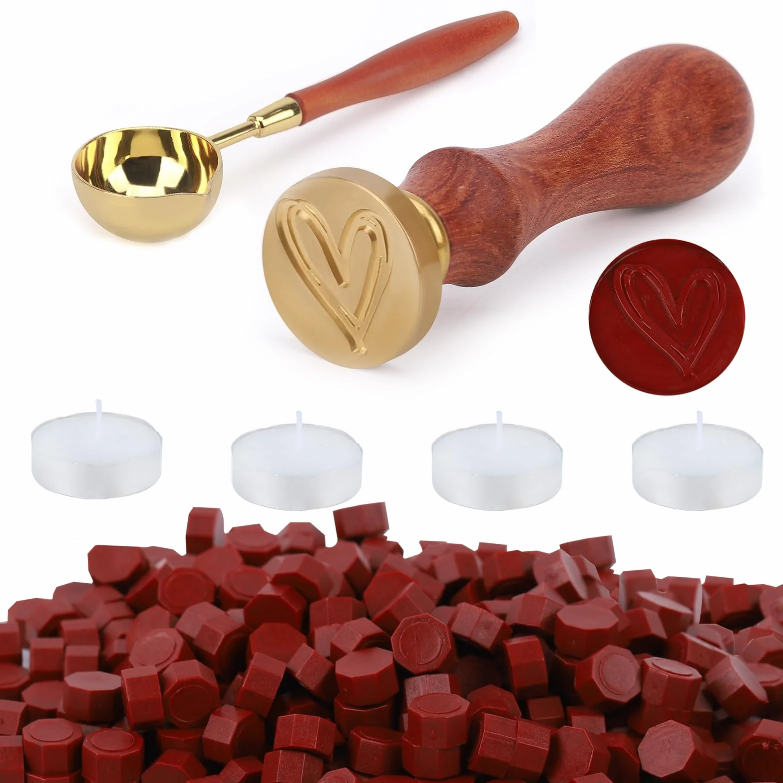 Set de Cire à Cacheter 300 Pièces Rouge Vintage pour Enveloppes et Invitations